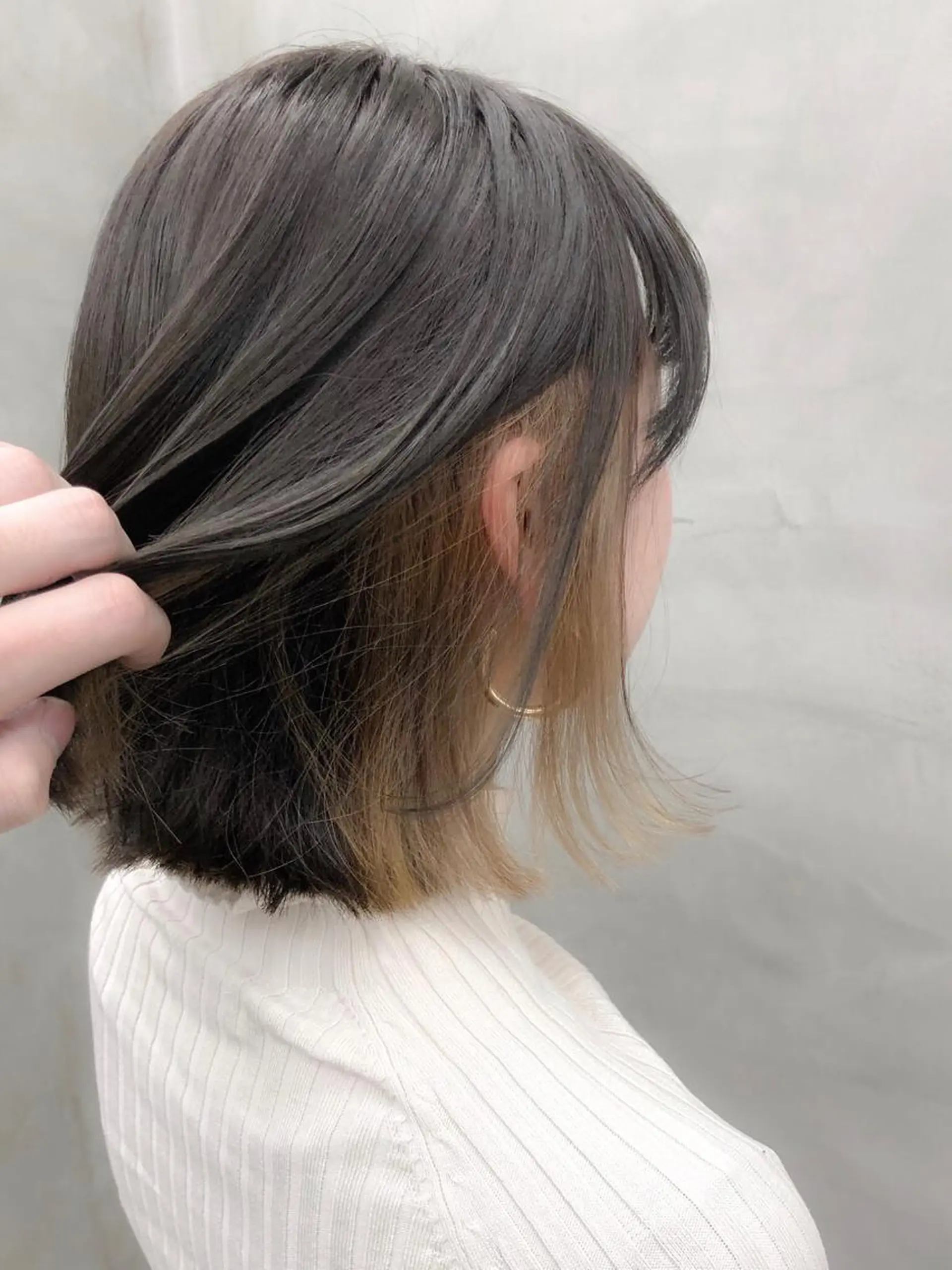 ミディアム カラー インナーカラー ショート・ボブ 徳竹淳一のヘアスタイル
