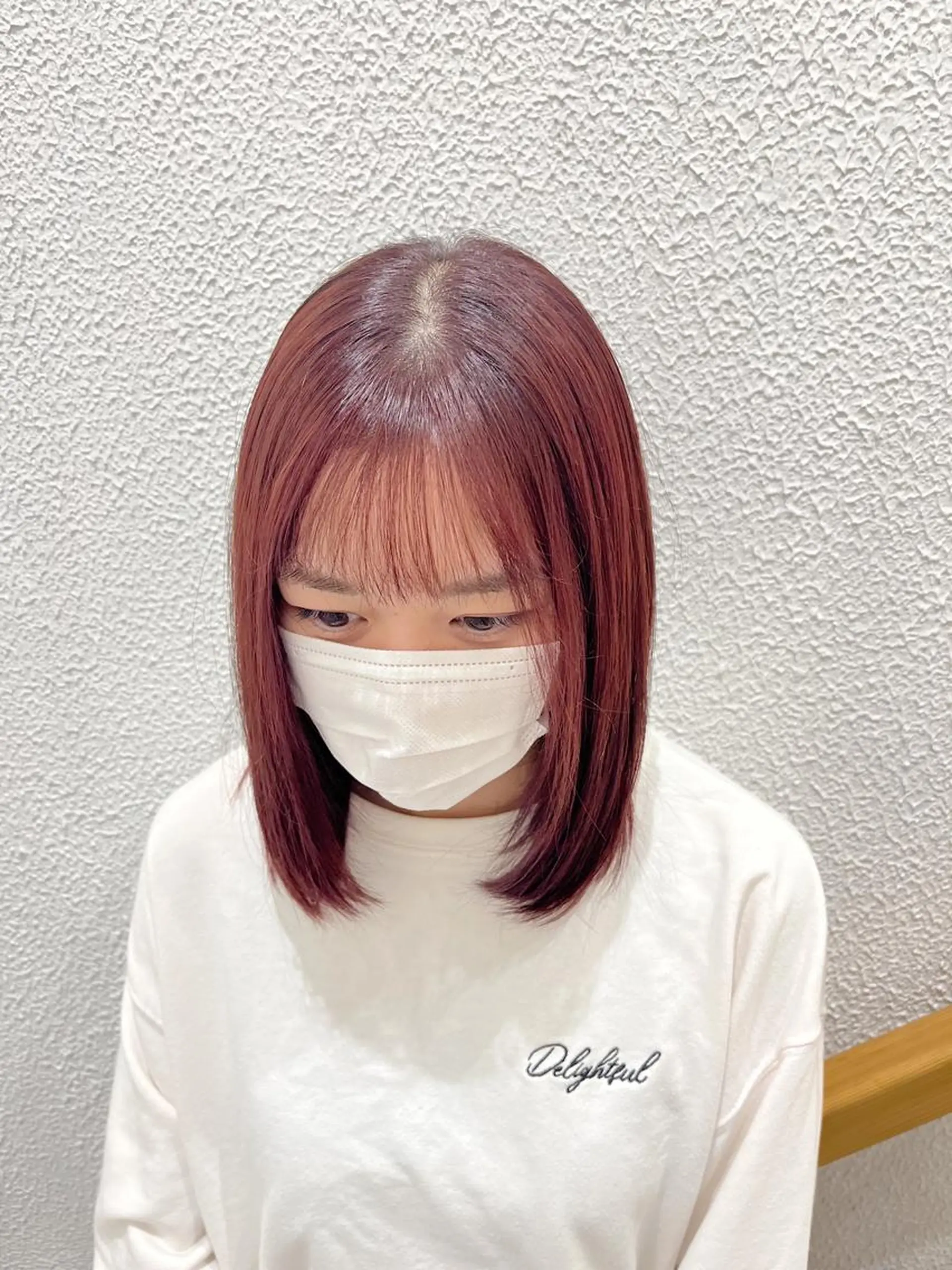 ミディアム カラー ヘアカラー ハイトーンカラー☁️ 西條 楓花のヘアスタイル