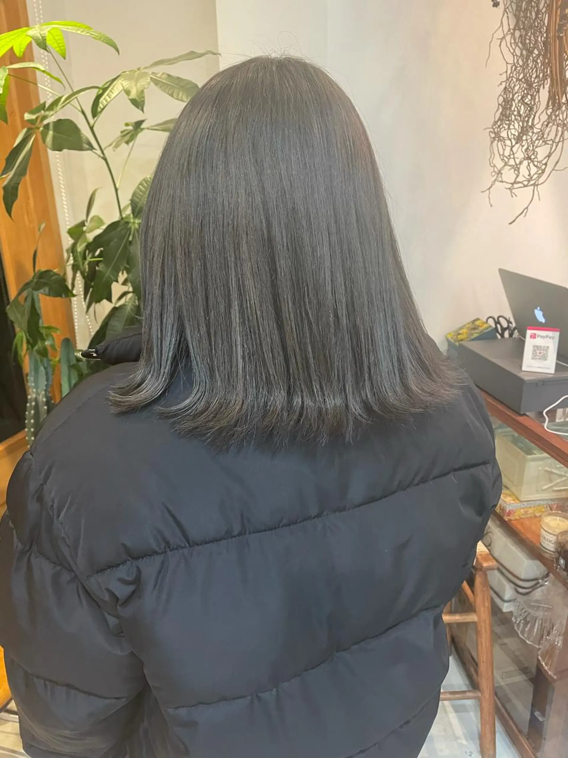 ミディアム カラー オリーブグレー ボブ 伸ばしかけ カット ヘアカラー トリートメント 中目黒🌼 🌼ハナのヘアスタイル