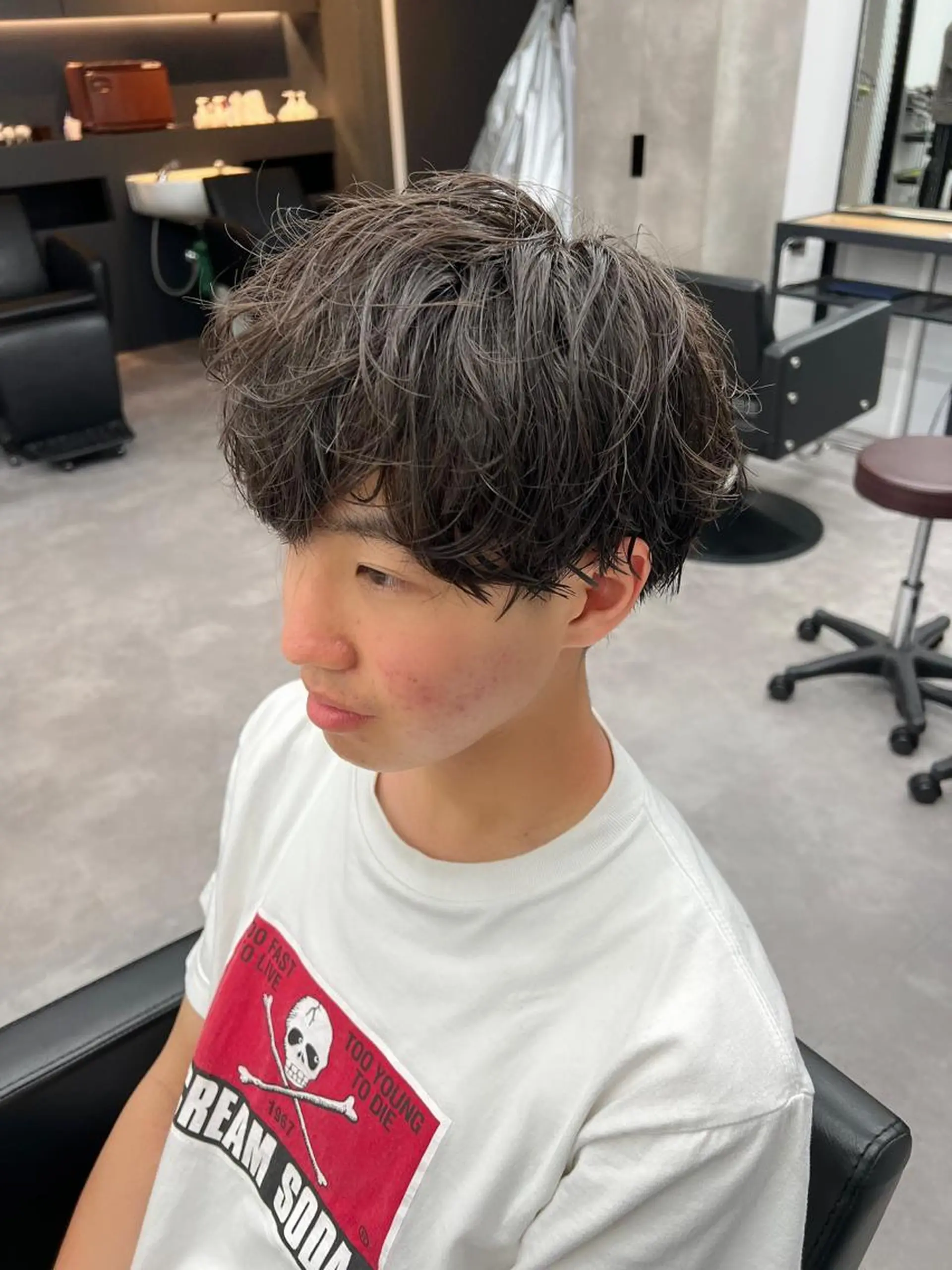 ショート パーマ メンズ マッシュ メンズパーマ 【曲がる縮毛矯正】 モデル募集🙋カツヤのヘアスタイル