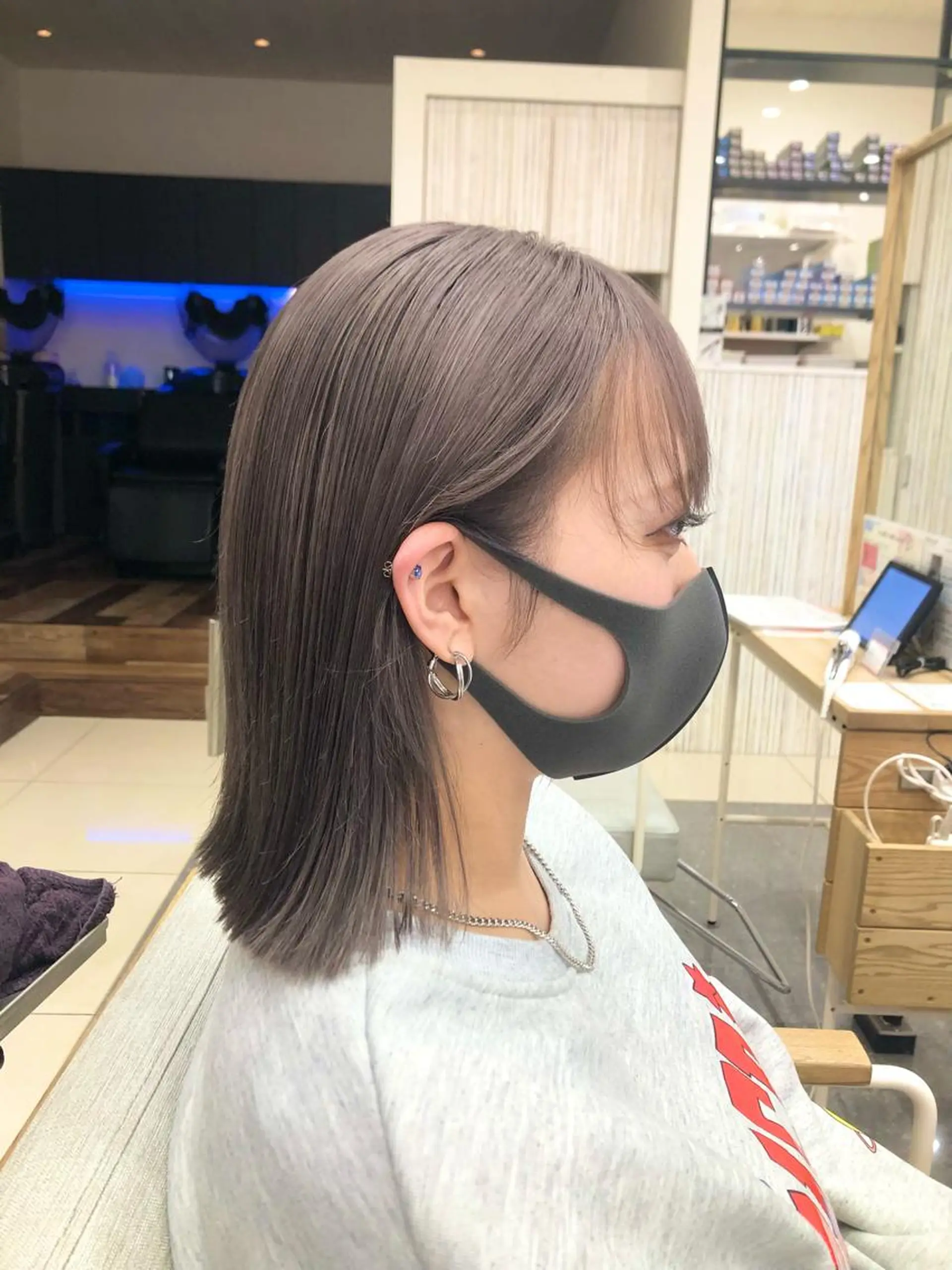 ミディアム 太白区白髪ぼかし/ ボブカット/千葉達人のヘアスタイル