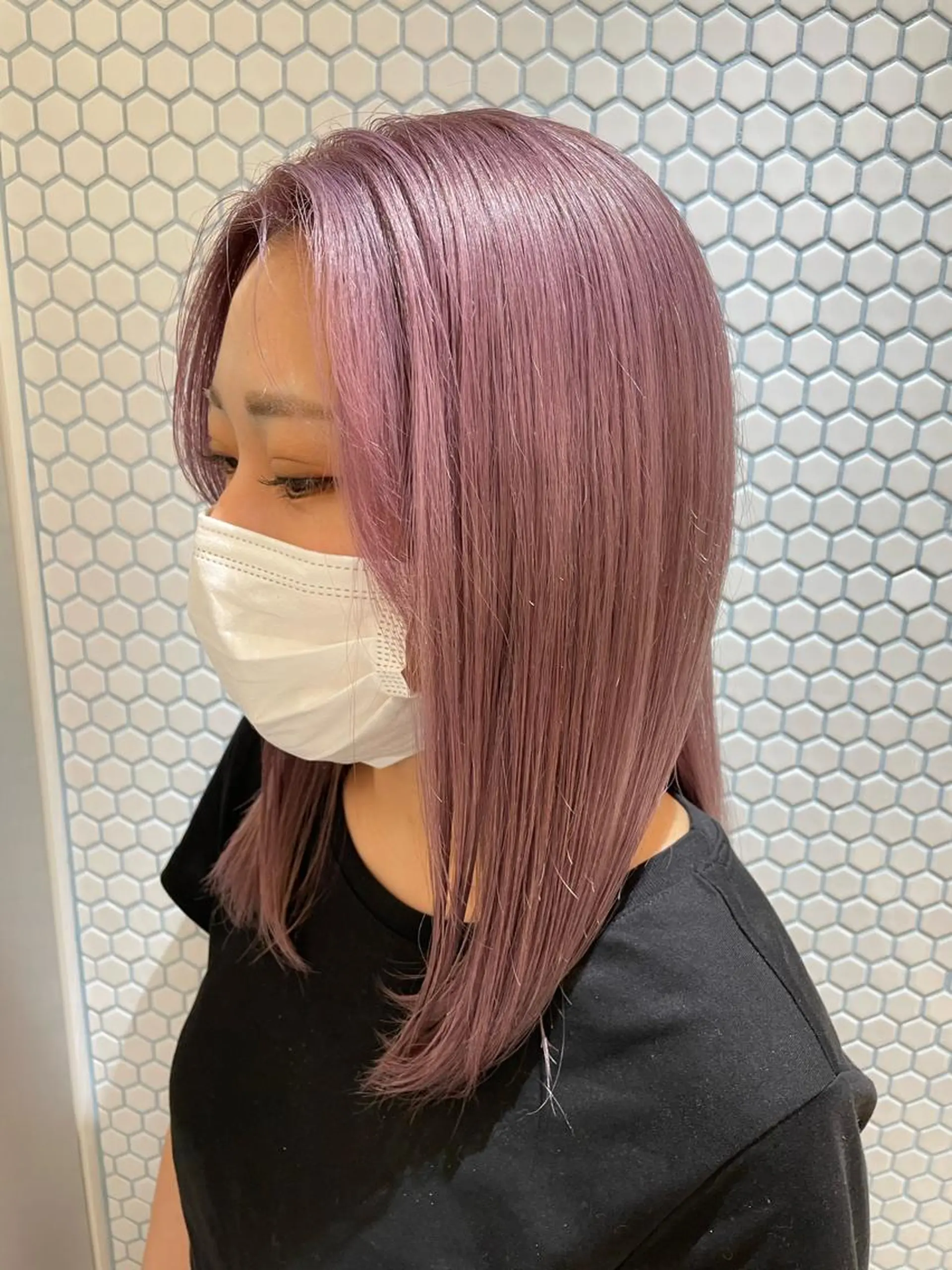 セミロング カラー cinq所属・ハイライトカラー ❤︎hirokoのヘアスタイル