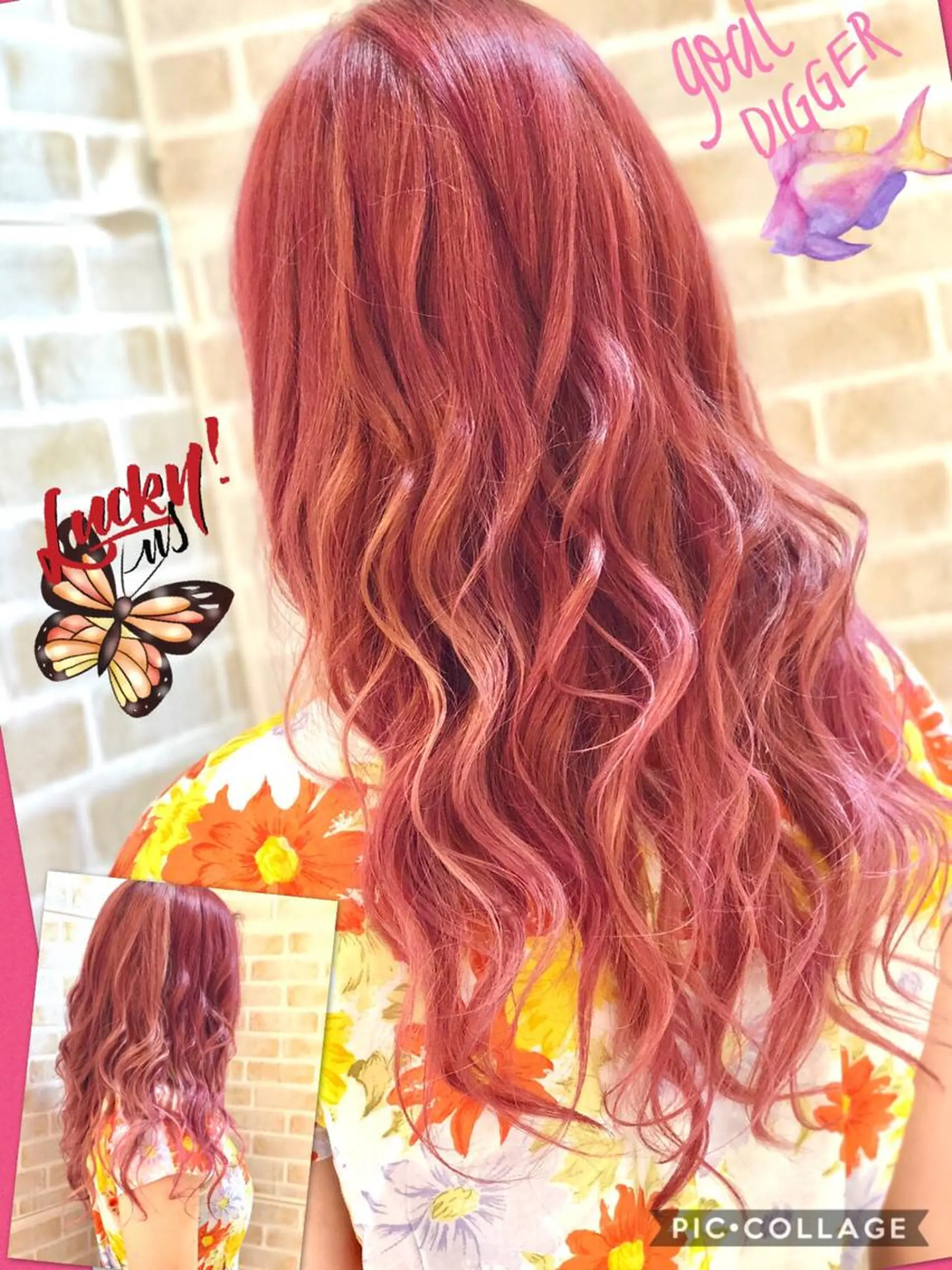 ロング カラー グラデーションカラー イルミナカラー ピンクカラー 永島 桜のヘアスタイル