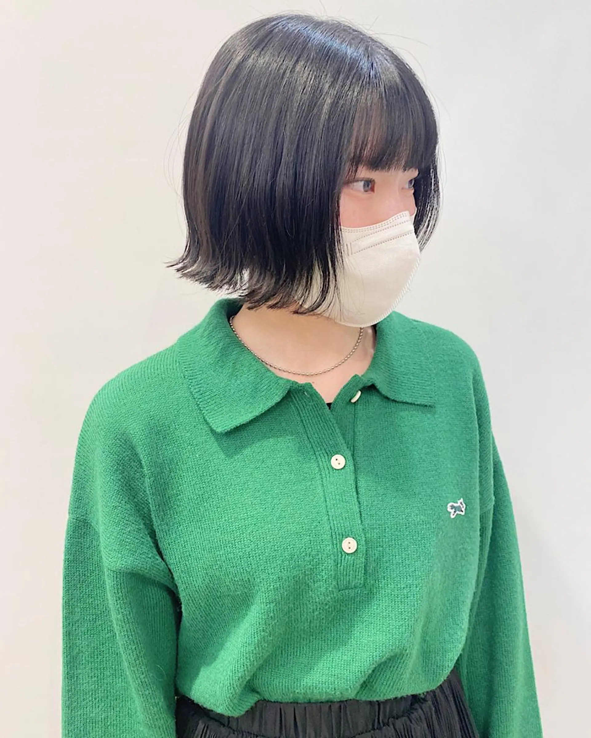 ミディアム ボブ 外ハネヘア 石山 /切りっぱなしボブのヘアスタイル
