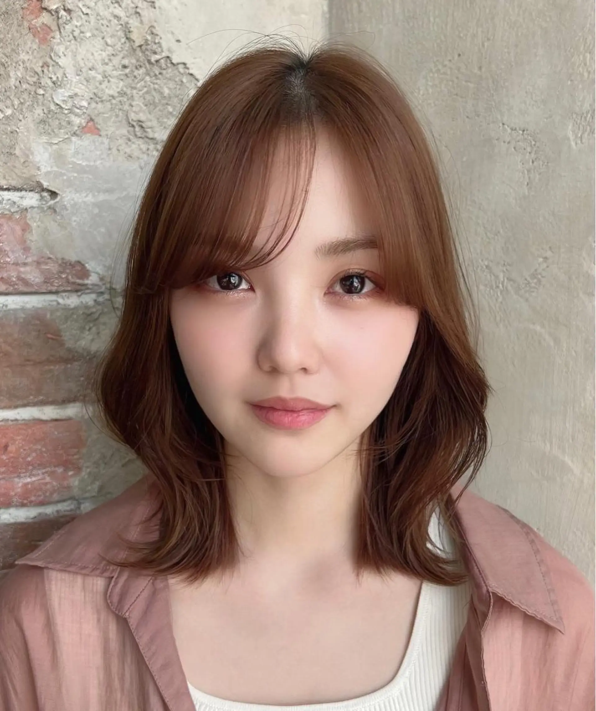 ミディアム くびれヘア シースルーバング カット ヘアカラー トリートメント 🧡くびれヘア/前髪 顔周り🧡久原結衣のヘアスタイル