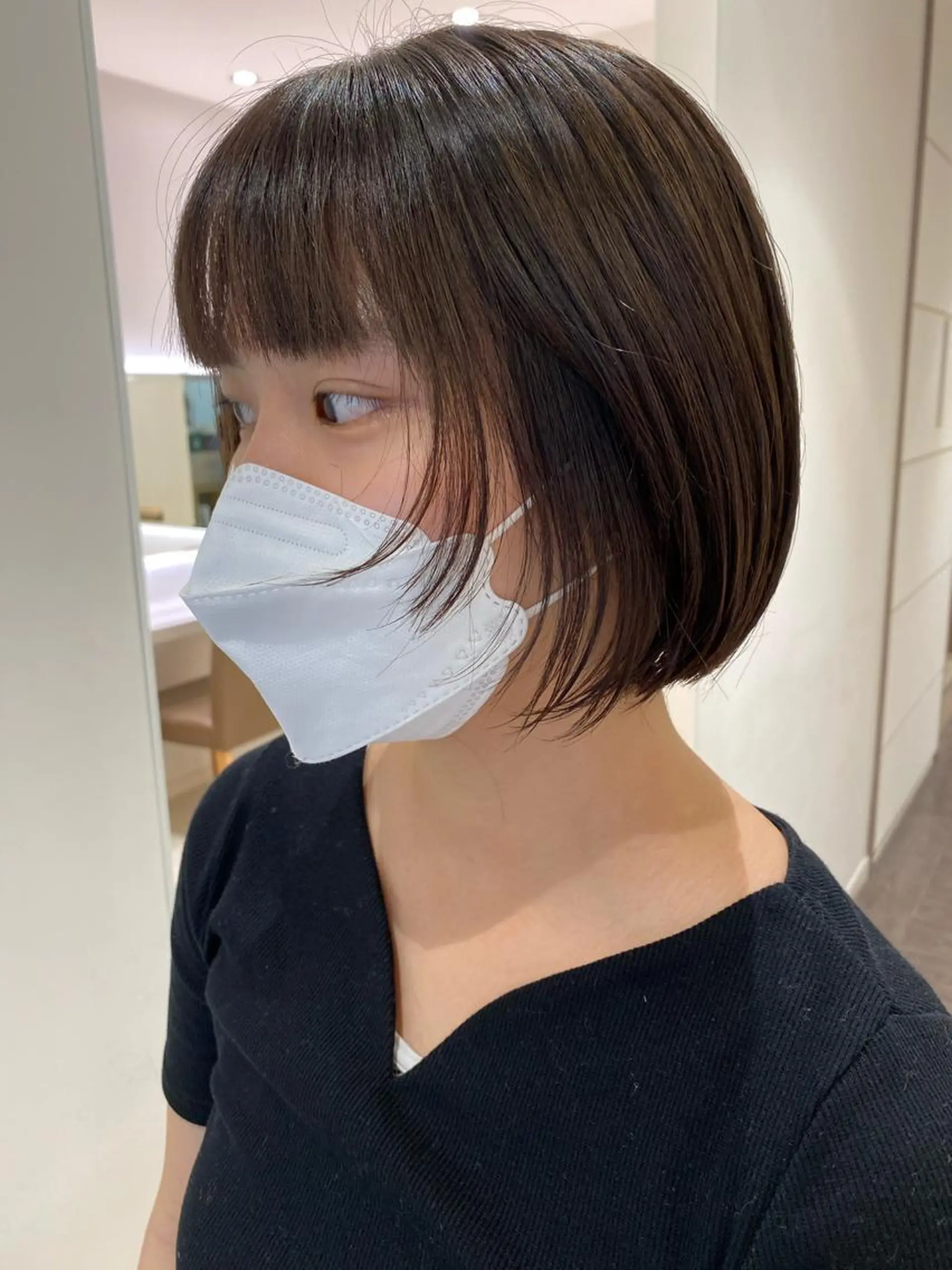 ショート カラー カット プレイングカラー🤍 細めハイライトのヘアスタイル