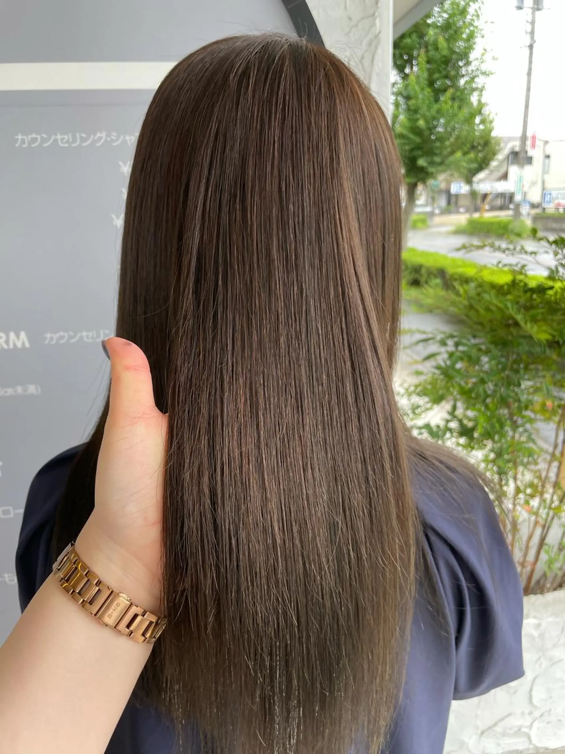 ロング パーマ 縮毛矯正 【髪質改善】 夏目結以のヘアスタイル