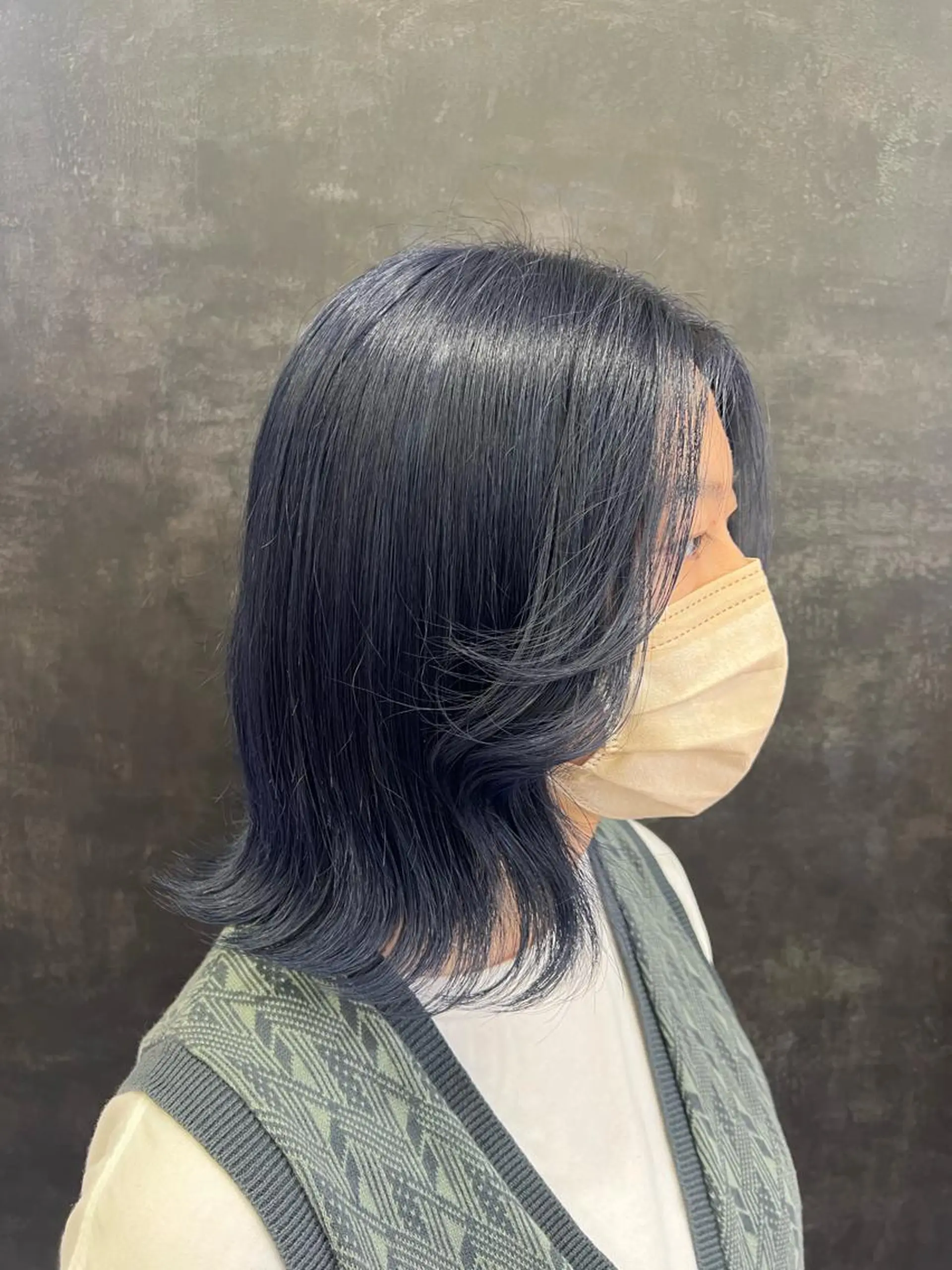 セミロング カラー ネイビーカラー ヘアカラー トリートメント ヘッドスパ ヘアセット 🎀レイヤー/ カラー🐕‍🦺anのヘアスタイル