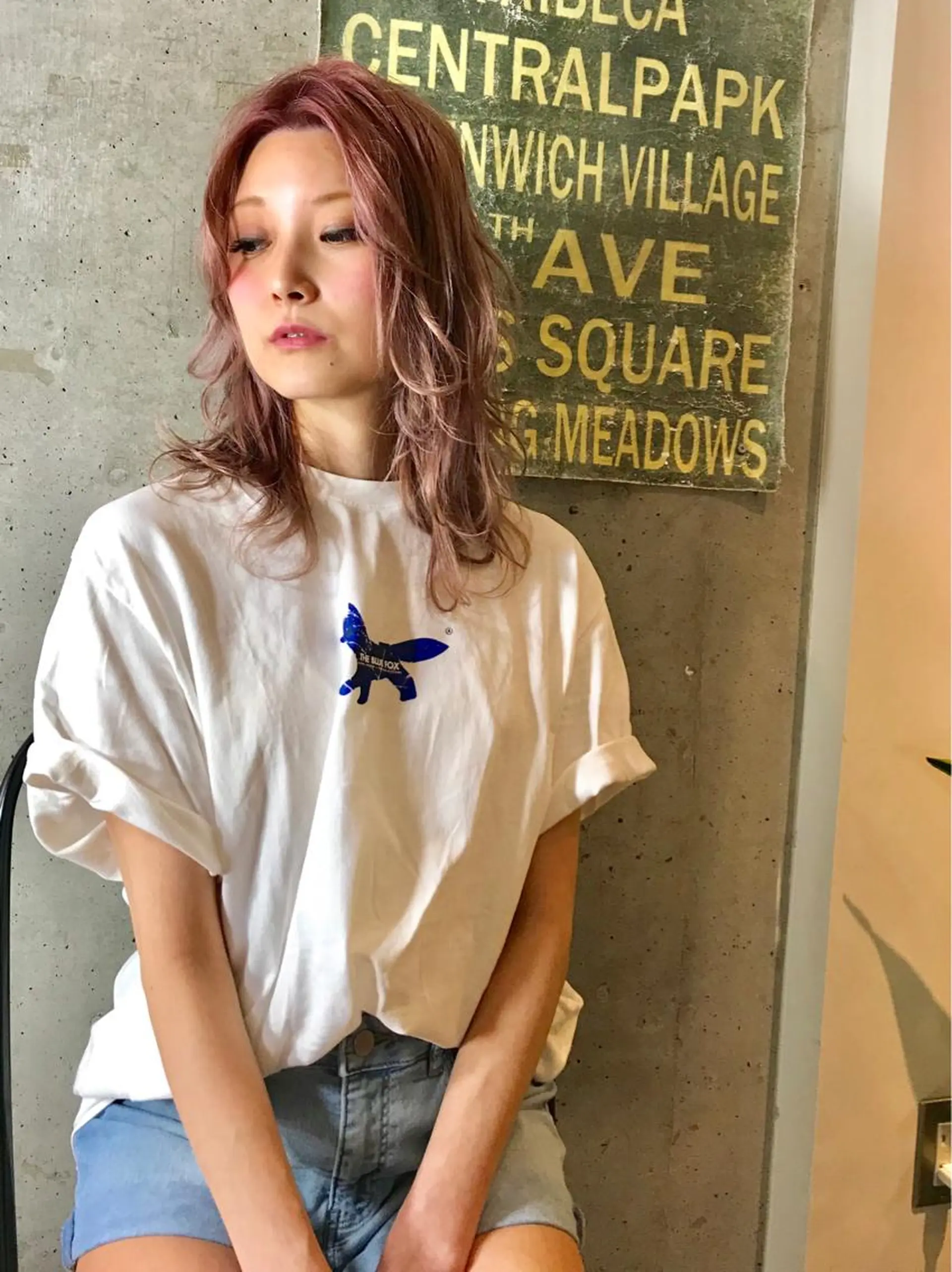 ロング カラー ベージュカラー ピンクカラー ピンクベージュ ヘアカラー トリートメント KEN KENのヘアスタイル