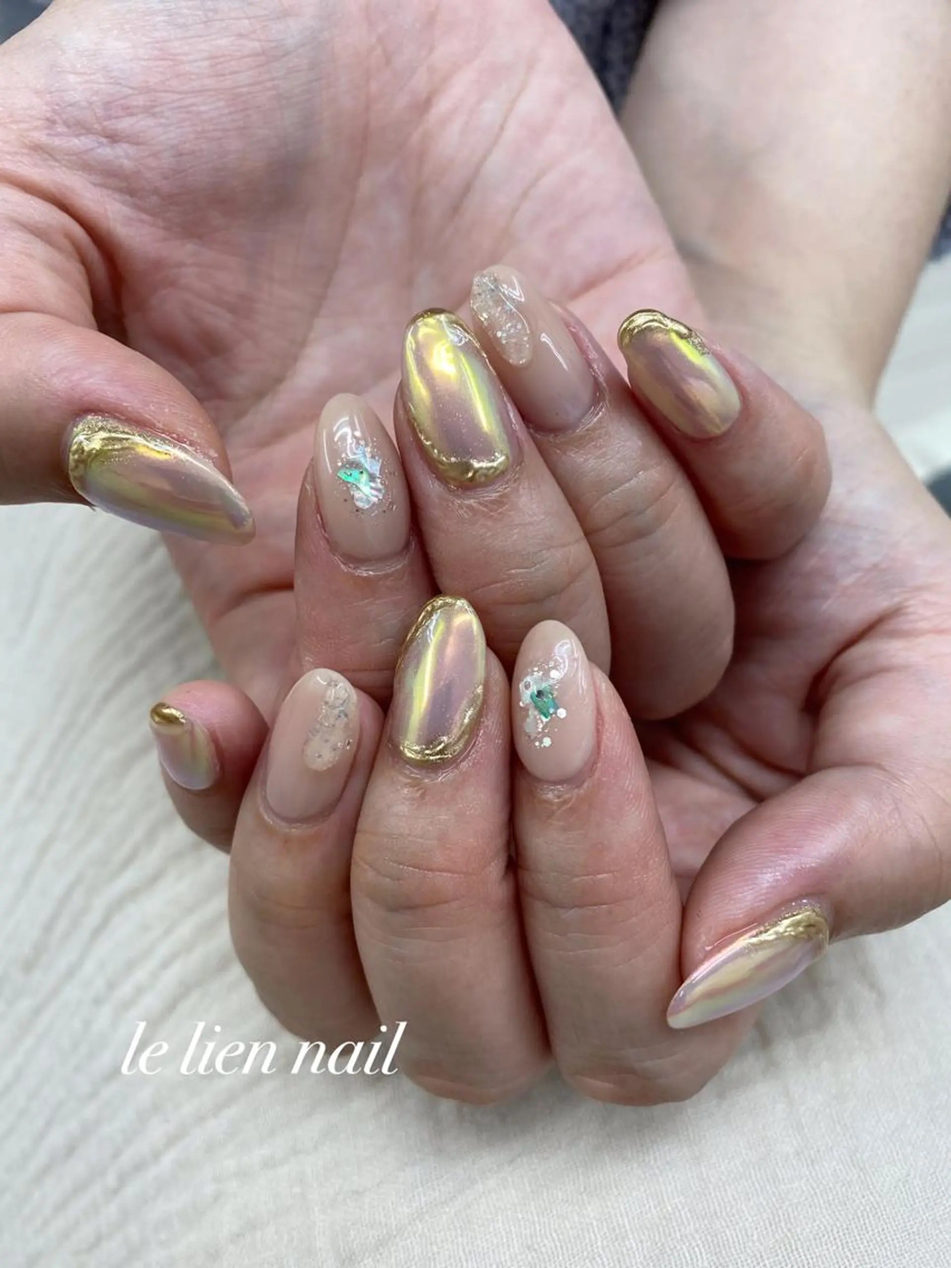 ネイル オーロラネイル ニュアンスネイル ハンドネイル le lien nailのネイルデザイン