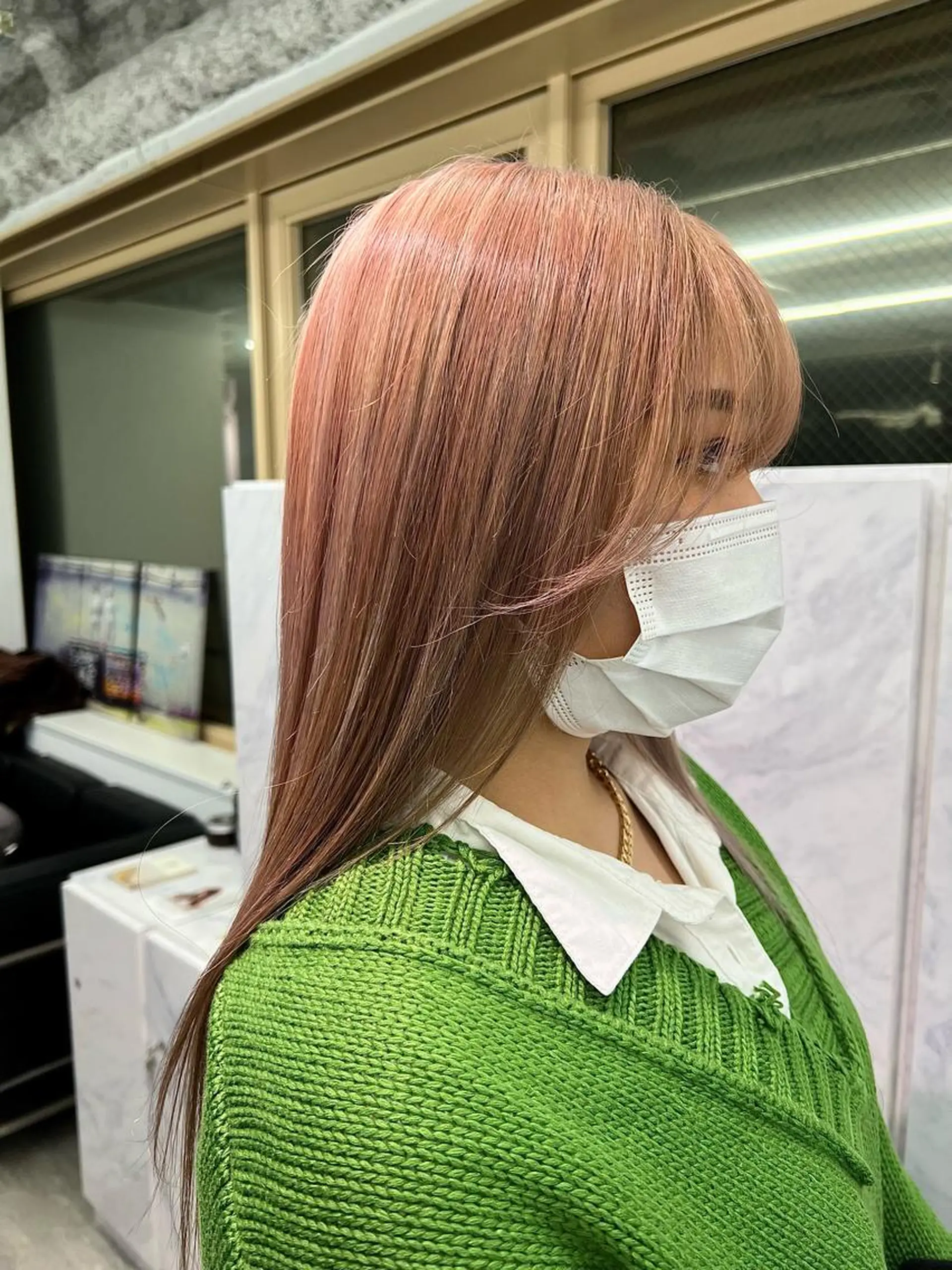 ロング ヘアカラー トリートメント ハイトーン&髪質改善 ＆韓国エクステ🤎のヘアスタイル