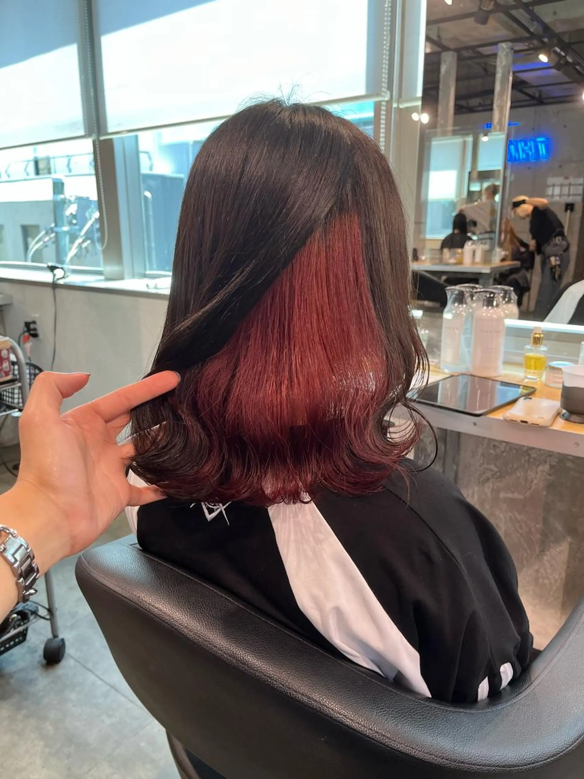 セミロング ヘアカラー トリートメント ヘッドスパ ヘアセット I S所属・🌿透明感カラー 縮毛矯正✨かずきのヘアスタイル