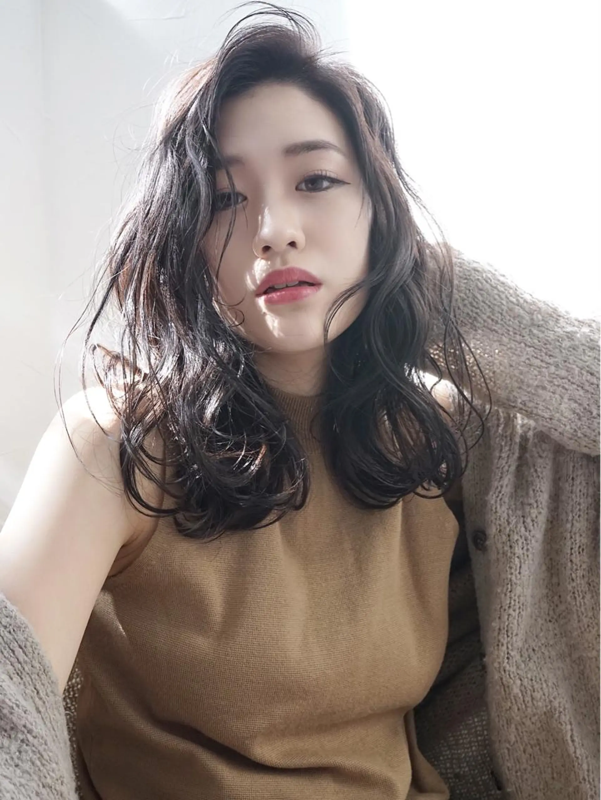 セミロング カラー パーマ ショコラグレージュ グレージュ カット パーマ トリートメント WHOLE所属・花井 啓好のヘアスタイル