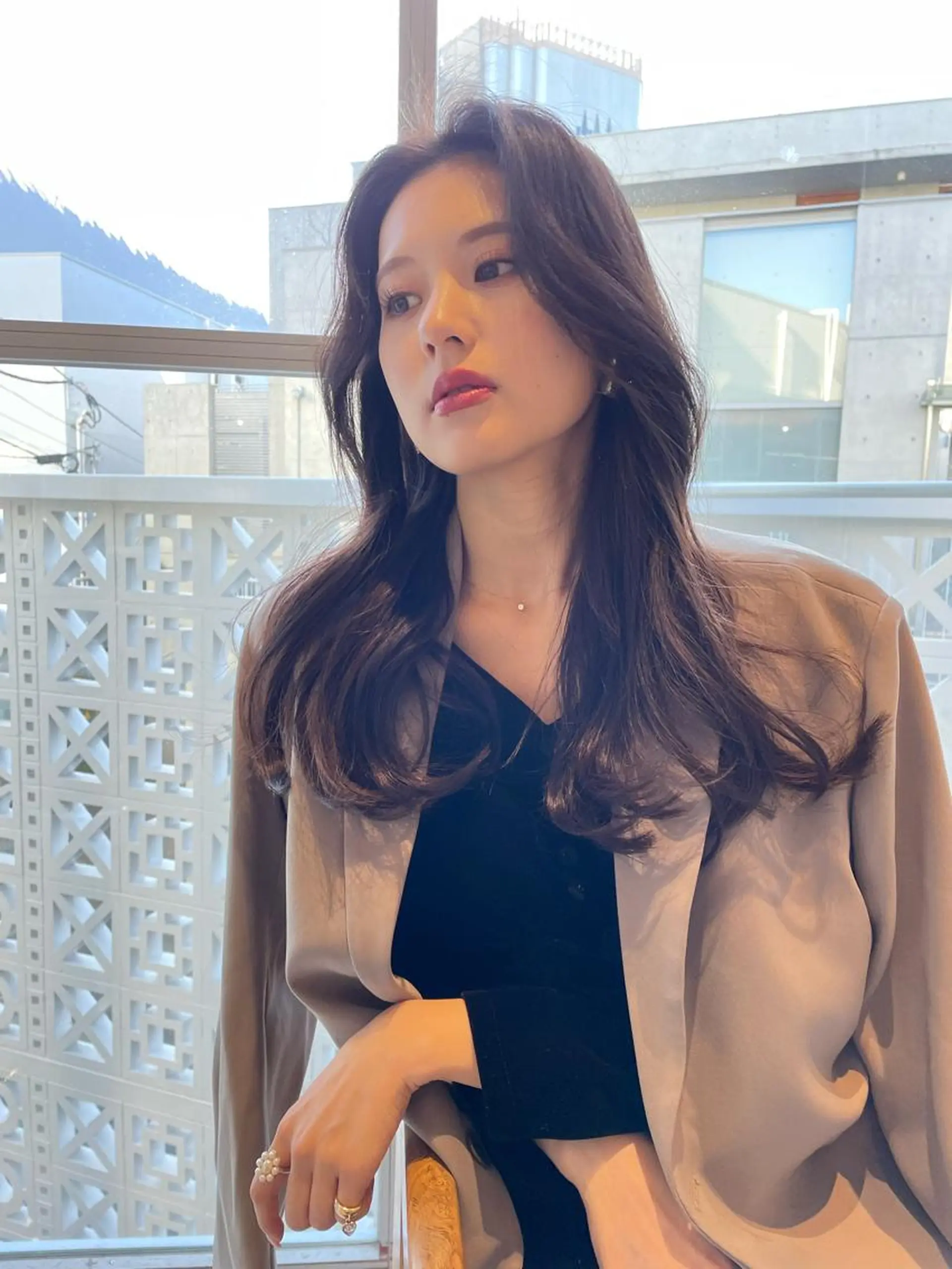 ロング カラー アッシュ 透明感カラー レイヤーカット カット ヘアカラー トリートメント レイヤーカット🎀 kanaのヘアスタイル