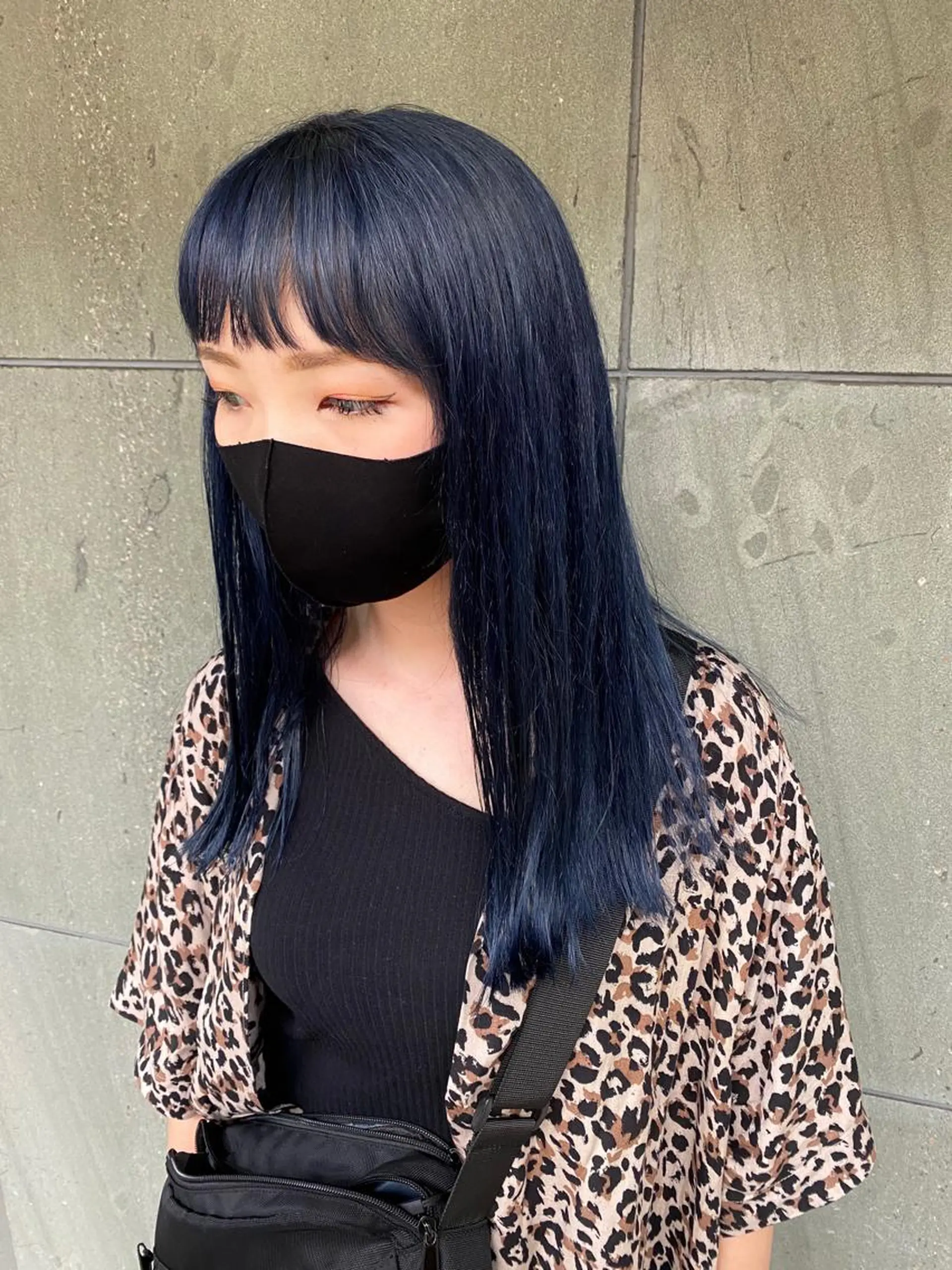 セミロング カラー ヘアアレンジ ブルーカラー ネイビーカラー hair  space Atoz所属・東 寛道のヘアスタイル