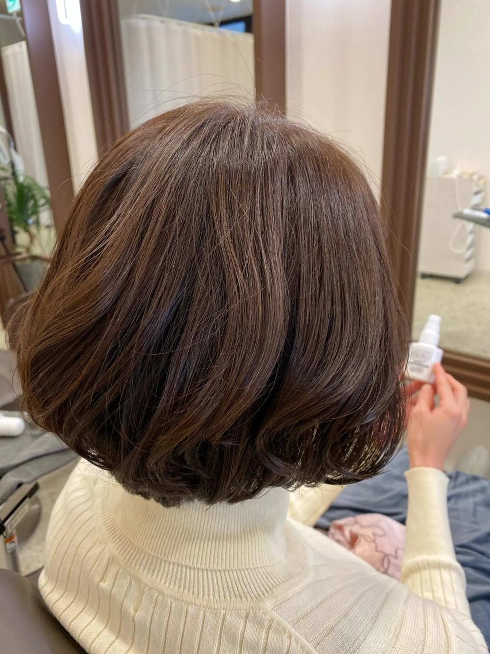 ミディアム カラー ミディアムパーマ ボブ 藤原 克宏のヘアスタイル