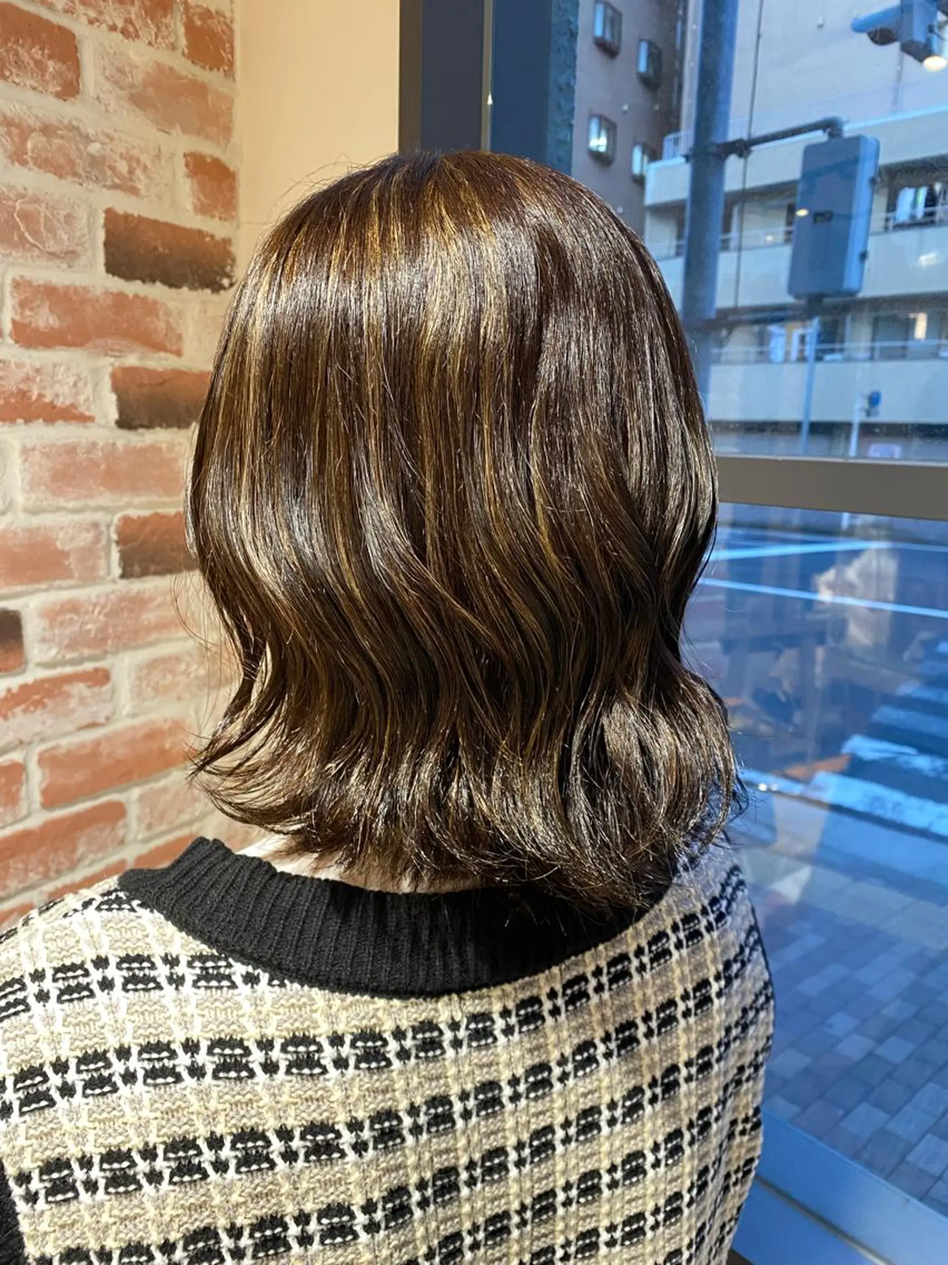 ミディアム カラー ベージュカラー ハイライトカラー ハイライト 関口 桃花🌷 暖色カラーのヘアスタイル