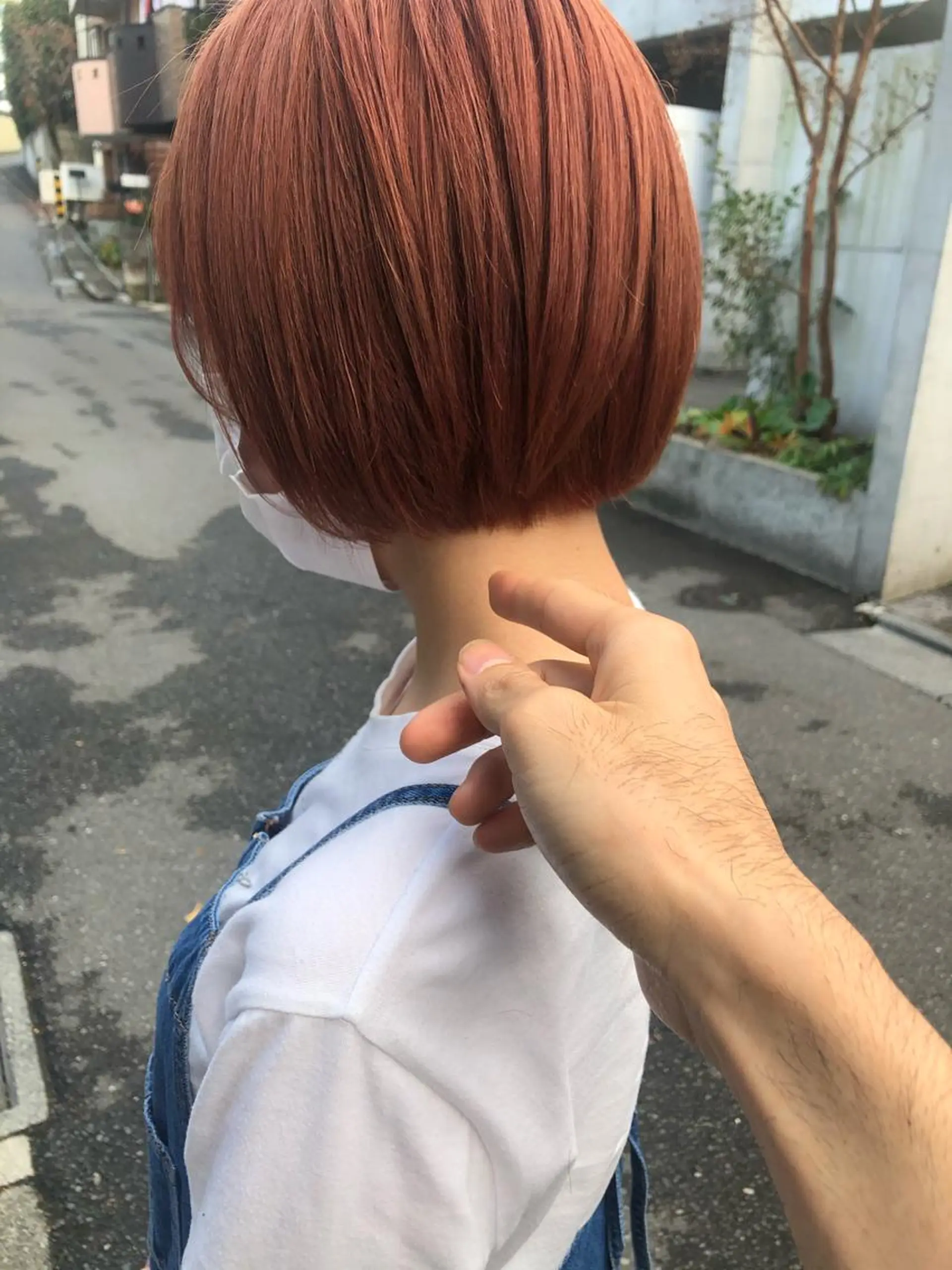 ショート カラー ブリーチ カシス オレンジ ピンクカラー ミヤギ リュウキのヘアスタイル