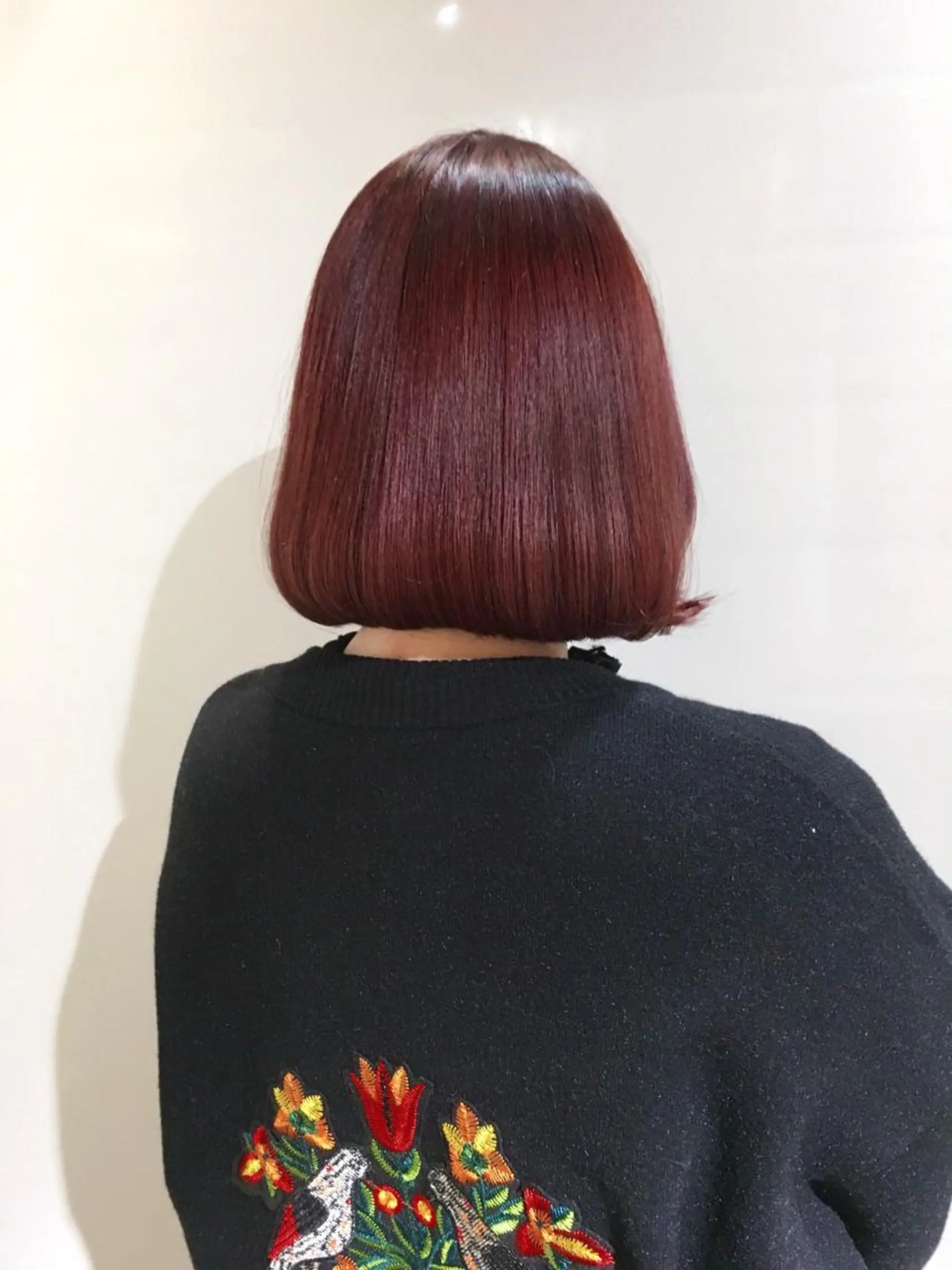 ミディアム カラー ヘアアレンジ ブリーチ ボルドーカラー 透明感カラー ハイライトカラー レッドカラー As hair所属・🌟かかりつけ美容師 🌟アスカのヘアスタイル