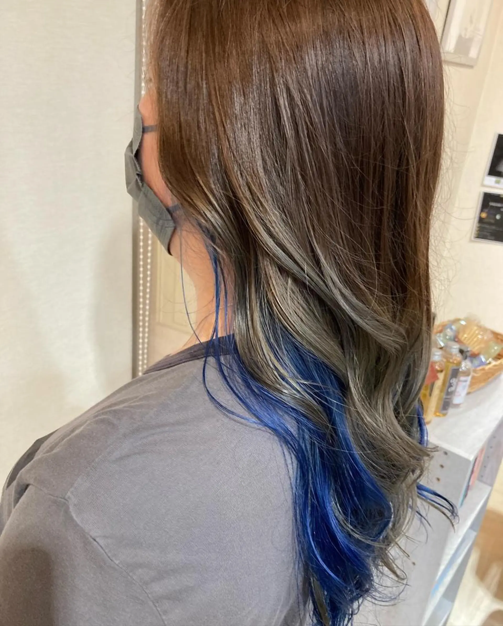 カラー ブルーカラー グラデーションカラー インナーカラー シルバー 髪質改善/透明感 カラー/内藤有須加のヘアスタイル