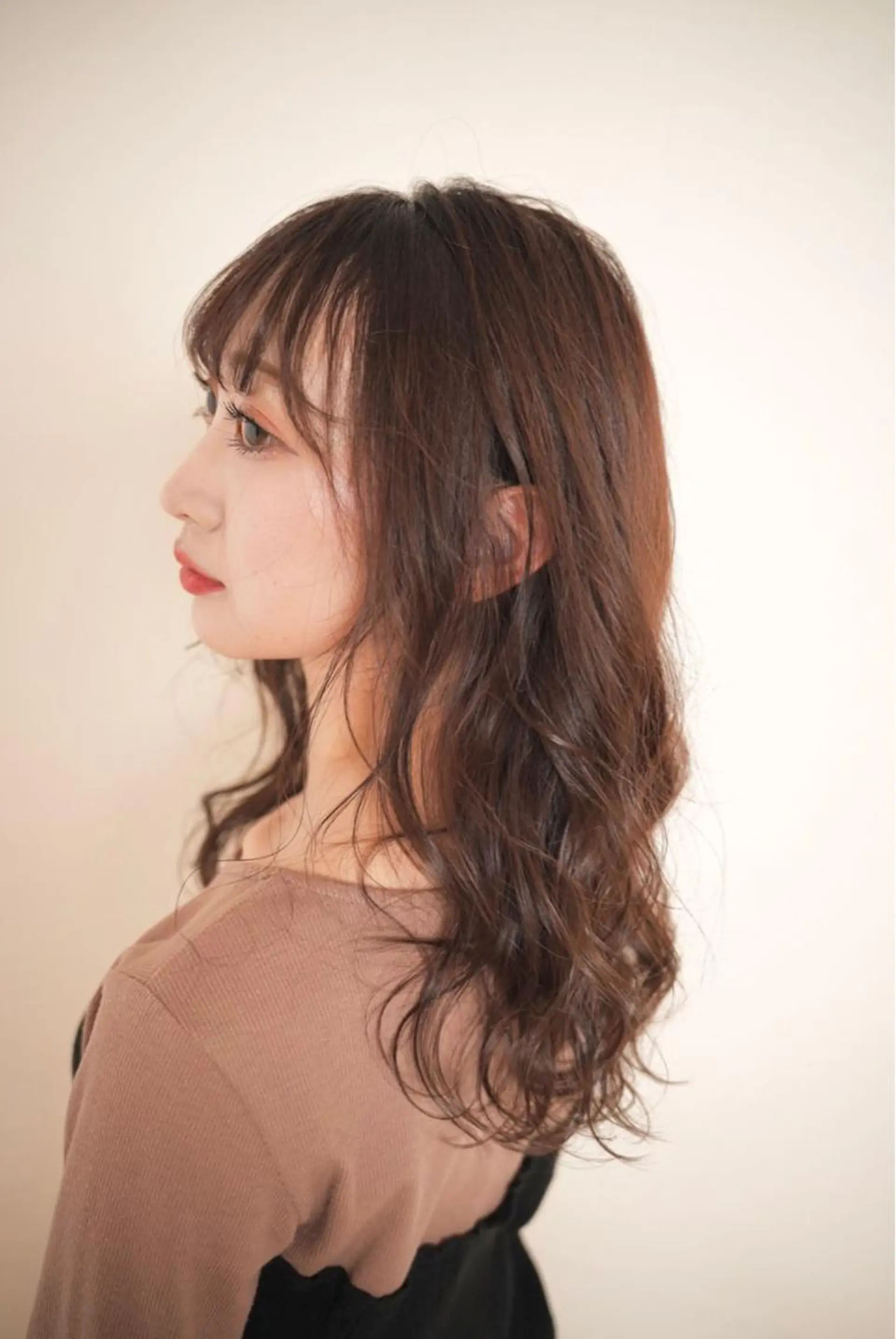 セミロング カット ヘアカラー 福森 みずきのヘアスタイル