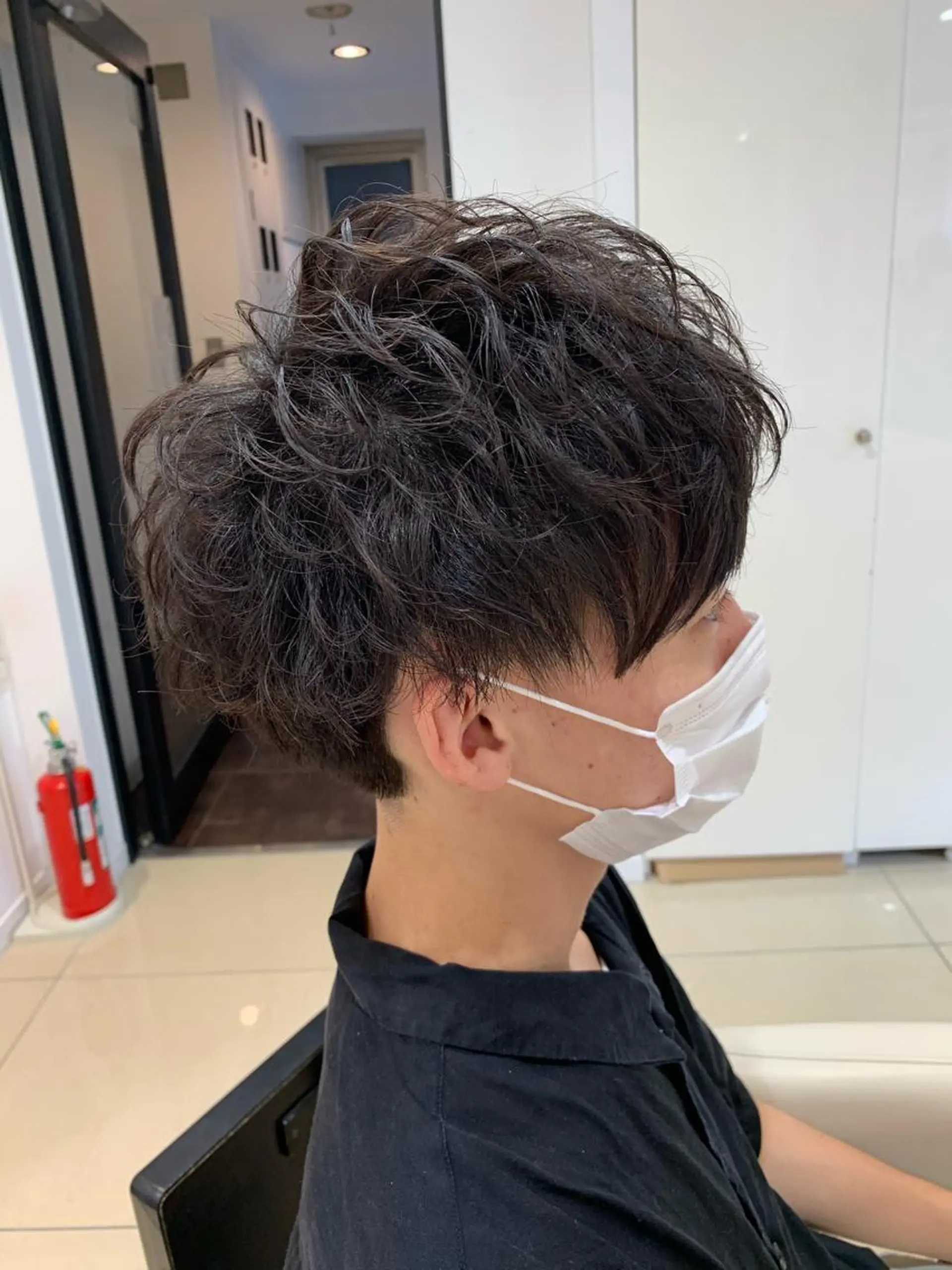 ショート パーマ ヘアアレンジ メンズ マッシュ IwAsh中山所属・✂︎中山ブリーチ・ パーマ✂︎露木智也のヘアスタイル