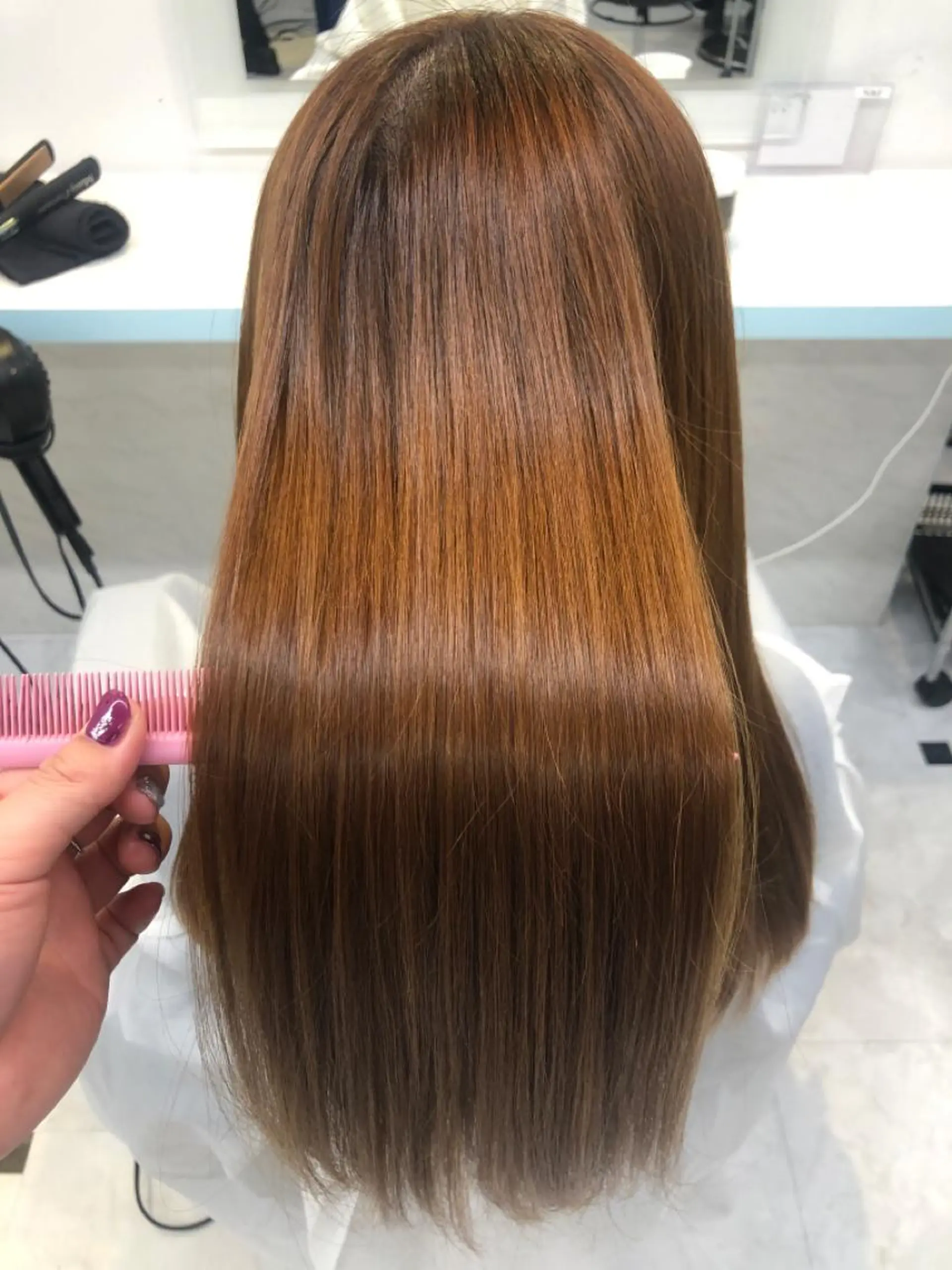 ロング カラー トリートメント 酸熱トリートメント カット ヘアカラー 縮毛矯正 トリートメント ヘッドスパ ヘアセット 韓国艶カラー🇰🇷 DISCO💙のヘアスタイル