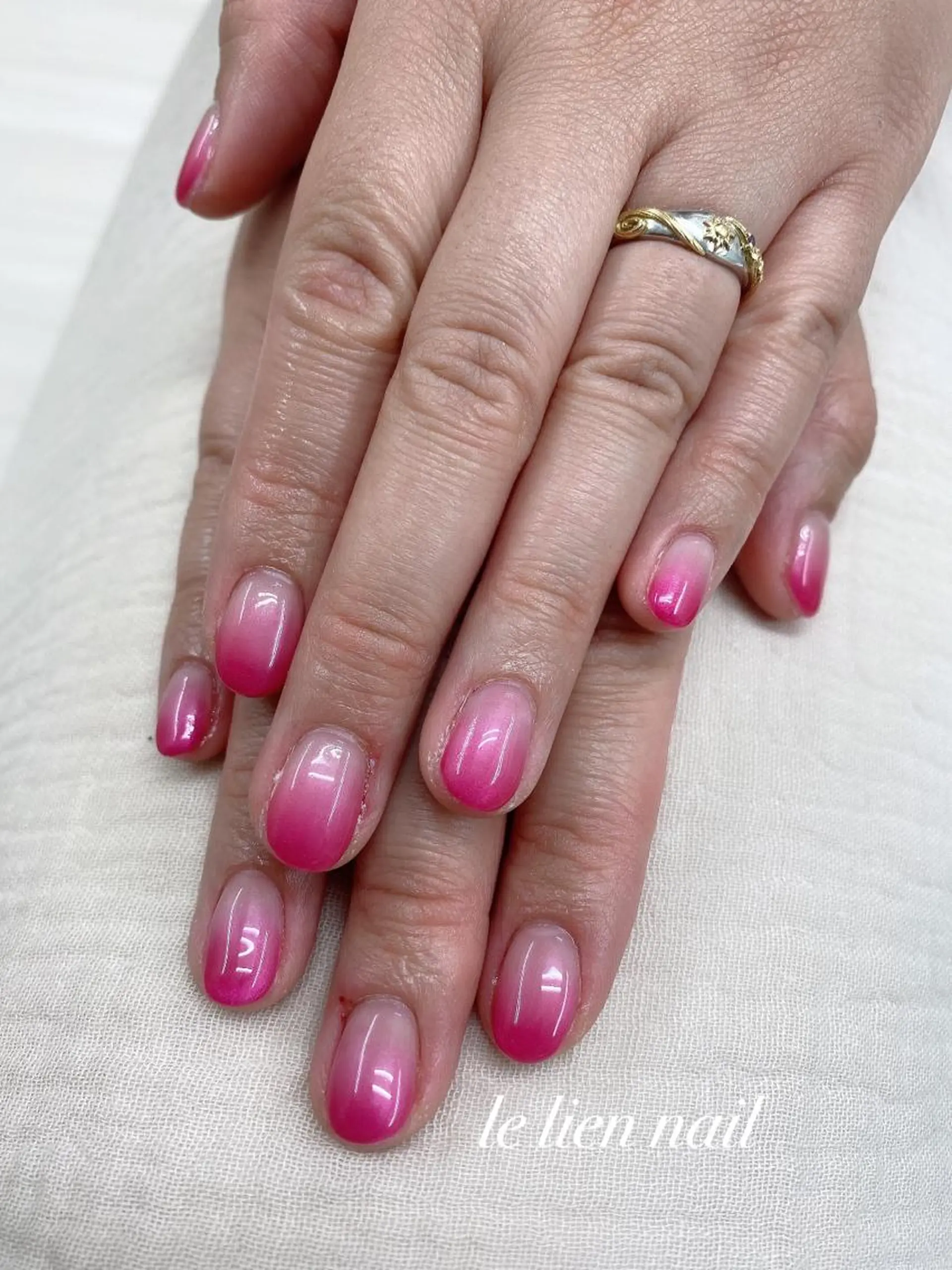 ネイル グラデーション ピンク ハンドネイル le lien nailのネイルデザイン