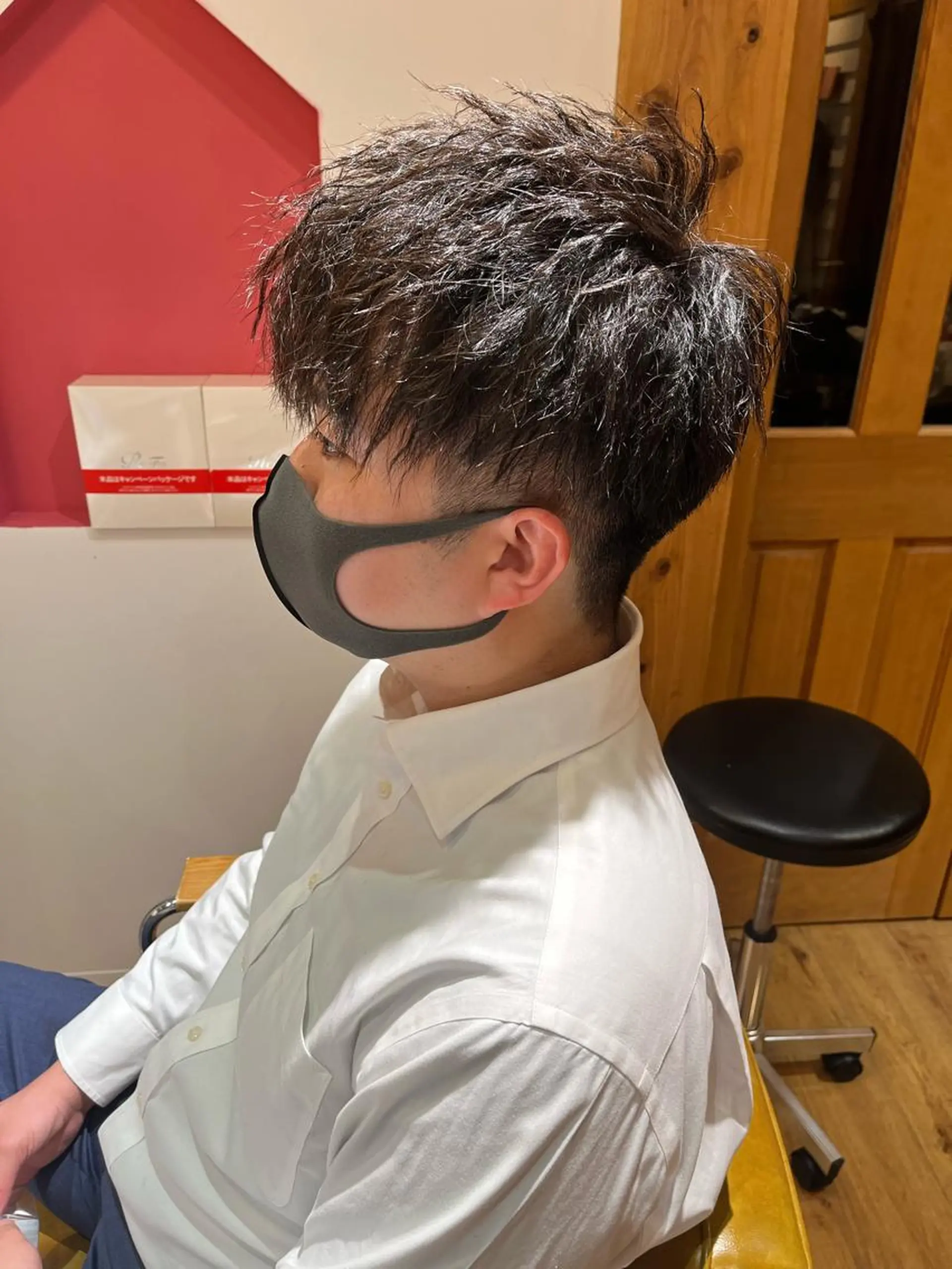 ショート カラー メンズ マッシュ メンズパーマ ツーブロック 刈り上げ カット パーマ メンズ特化 店長 松元のヘアスタイル