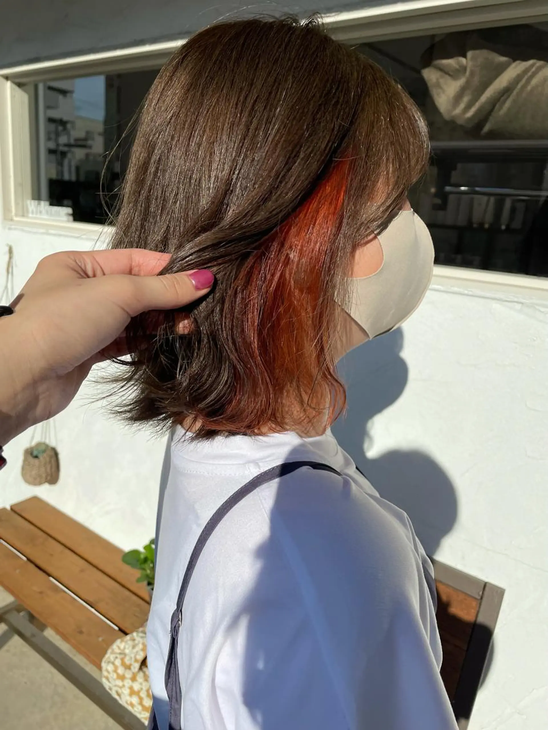 カラー イヤリングカラー オレンジ ヘアカラー 後藤 陽花子のヘアスタイル