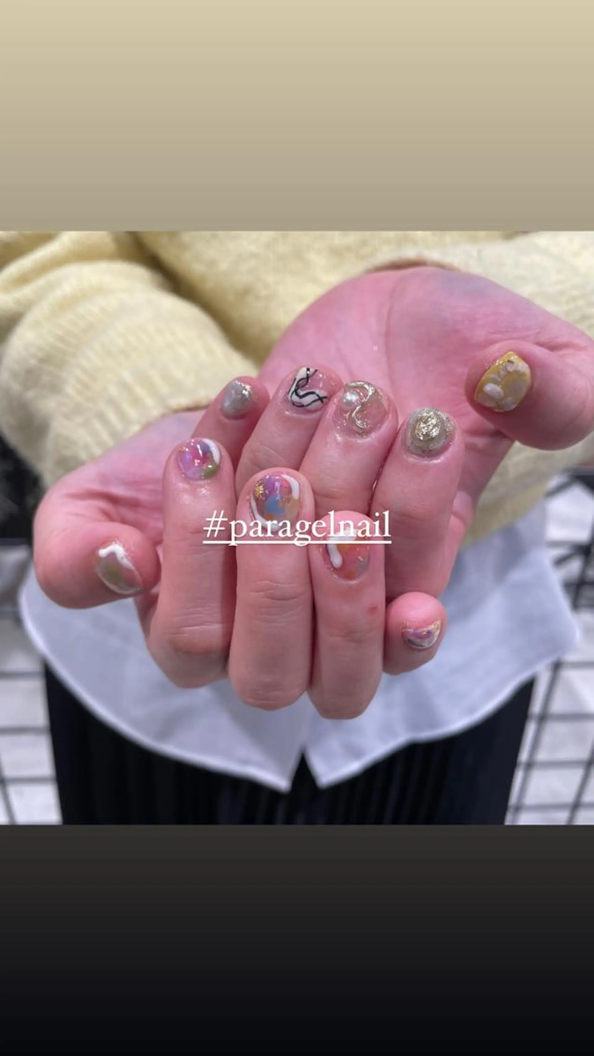 ネイル ジェルネイル パラジェル ハンドネイル 淡色ネイル 🎀moeのネイルデザイン