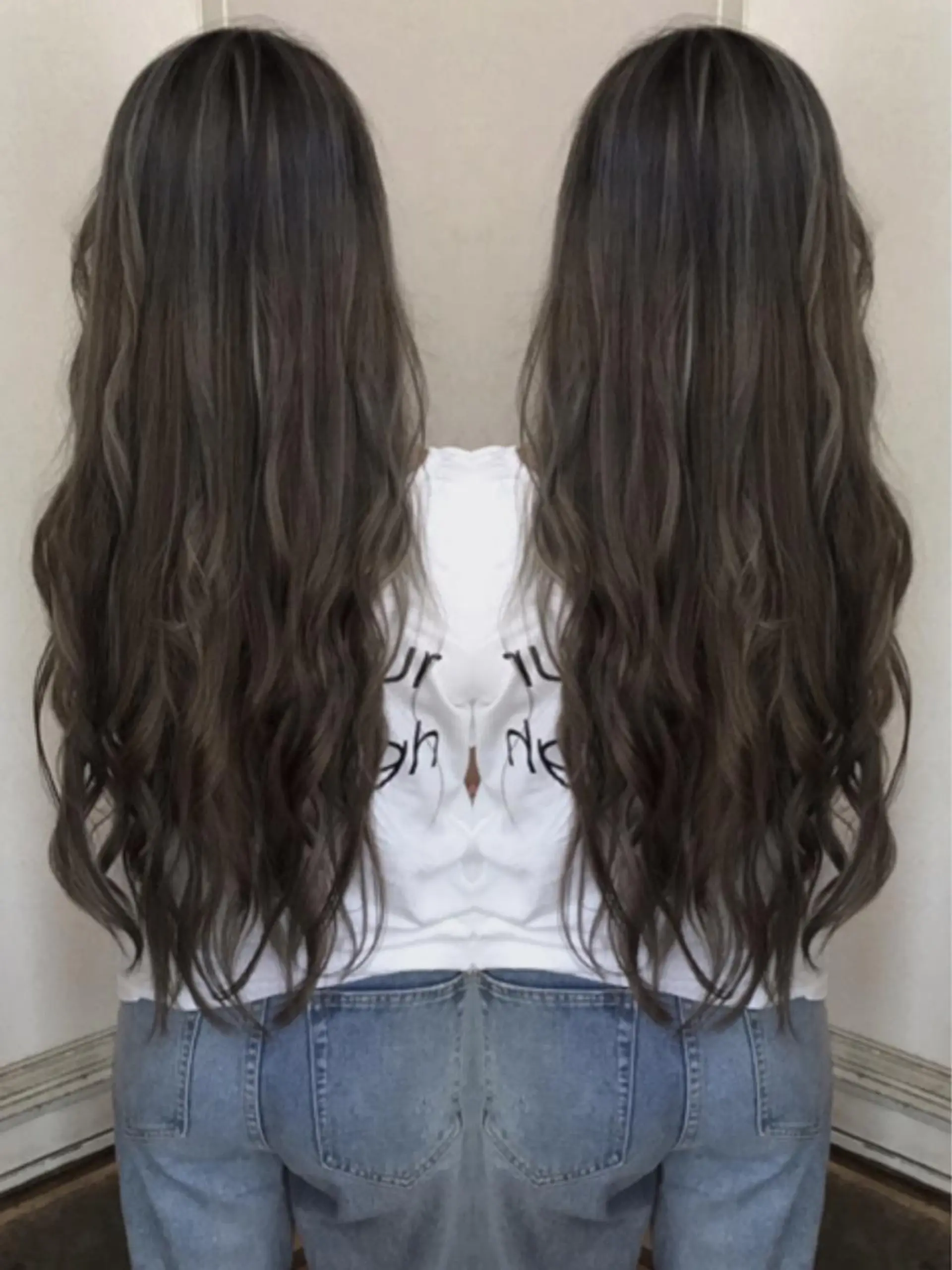 ロング カラー ヘアアレンジ アッシュ アッシュグレー アッシュグレージュ バレイヤージュ グラデーションカラー ヘアカラー トリートメント BOB所属・三輪 太一のヘアスタイル