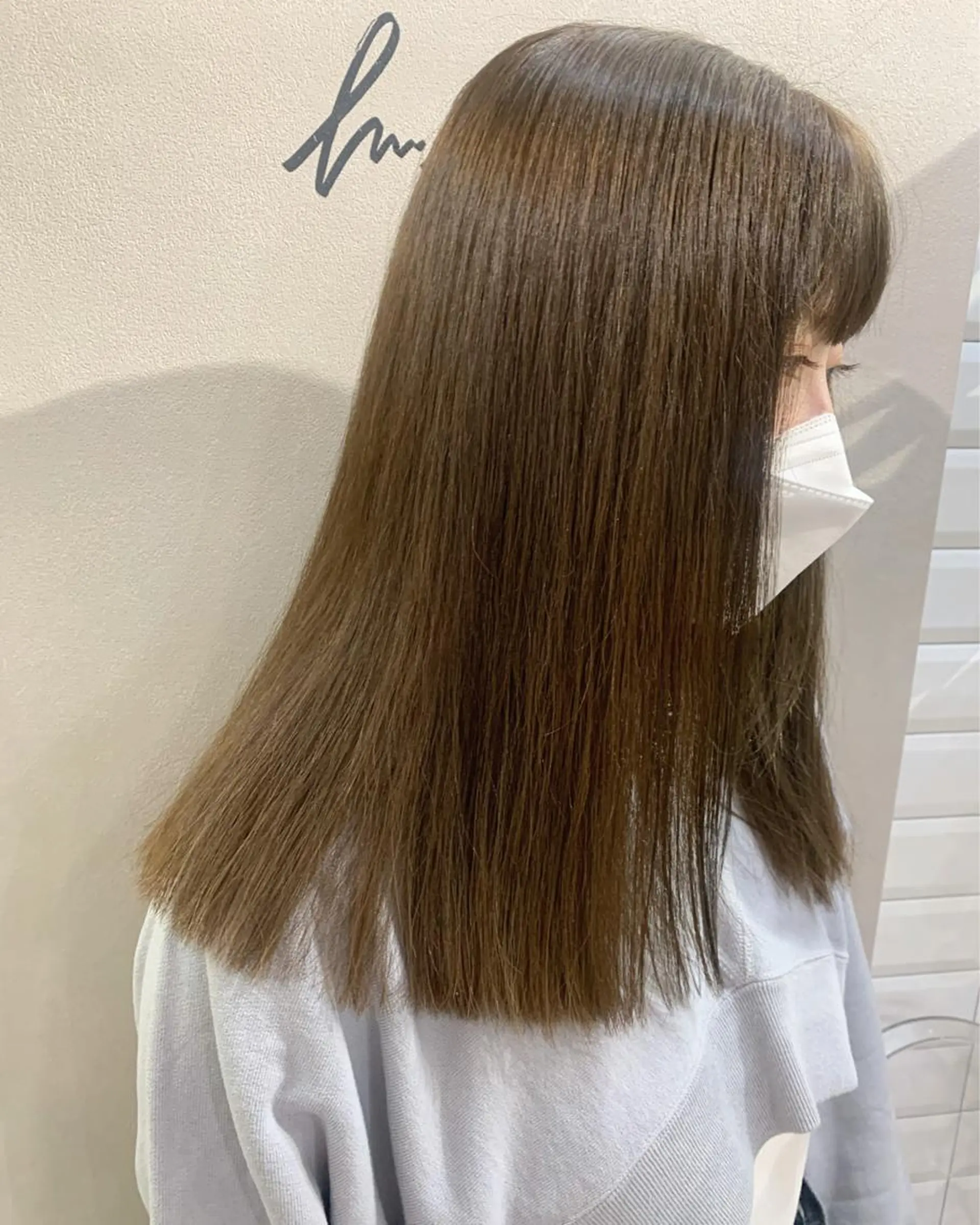 ロング カラー ベージュカラー ブリーチ ダブルカラー ブリーチなしカラー オリーブベージュ カット ヘアカラー トリートメント hub hair レイヤー/透明感のヘアスタイル