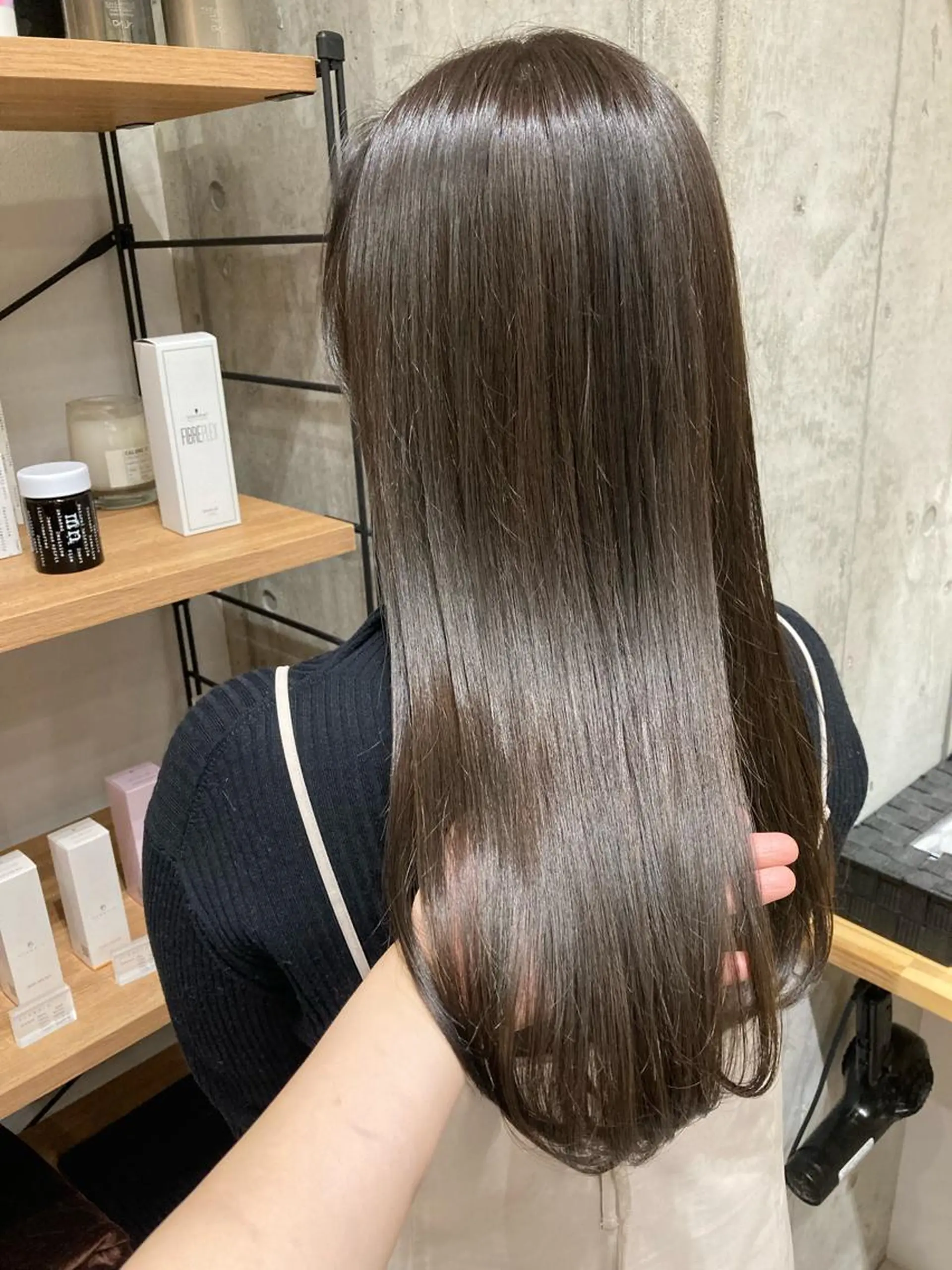 ロング ヘアカラー トリートメント ✨色持ちの良い艶 カラー✨蟹江真世のヘアスタイル
