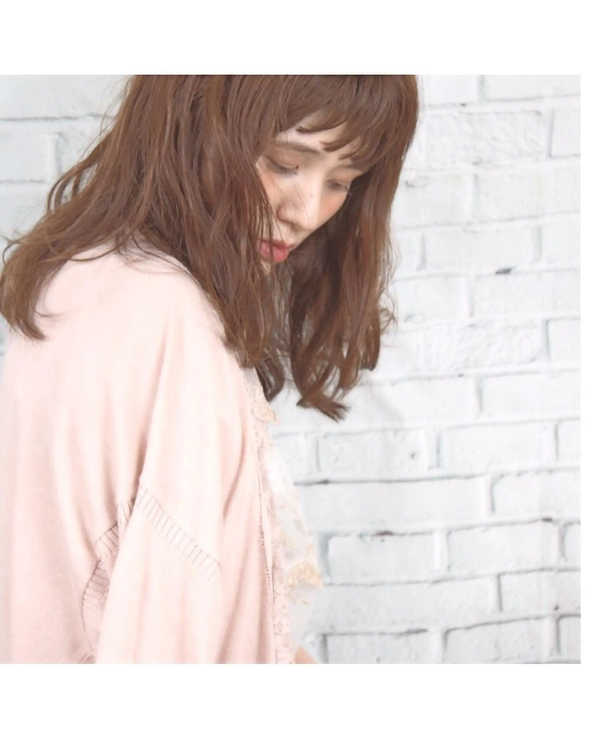 ミディアム セミロング ロング カラー パーマ 江原 彩華のヘアスタイル