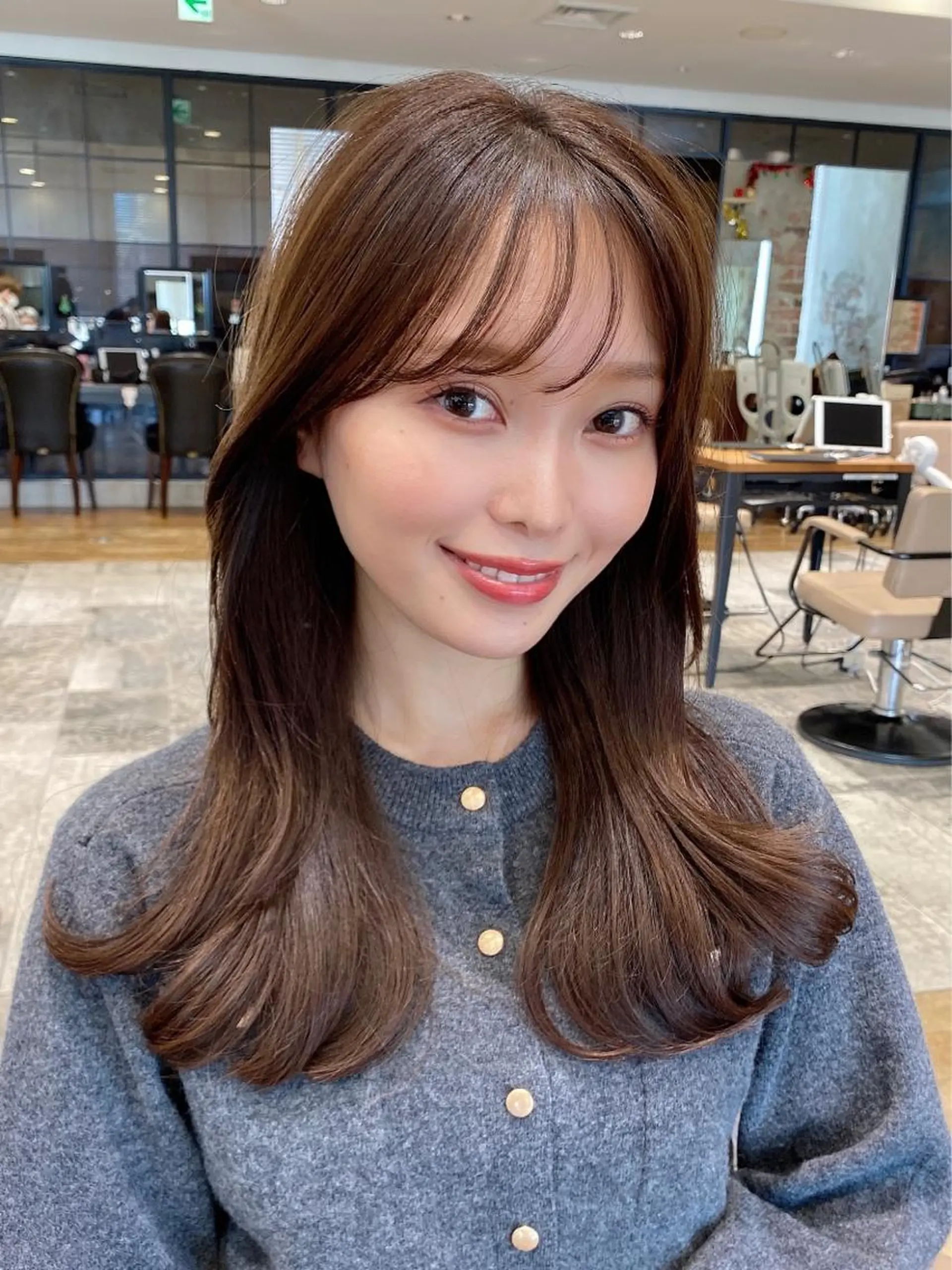 セミロング くびれヘア 髪質改善 縮毛矯正 カット ヘアカラー トリートメント 🧡くびれヘア/前髪 顔周り🧡久原結衣のヘアスタイル