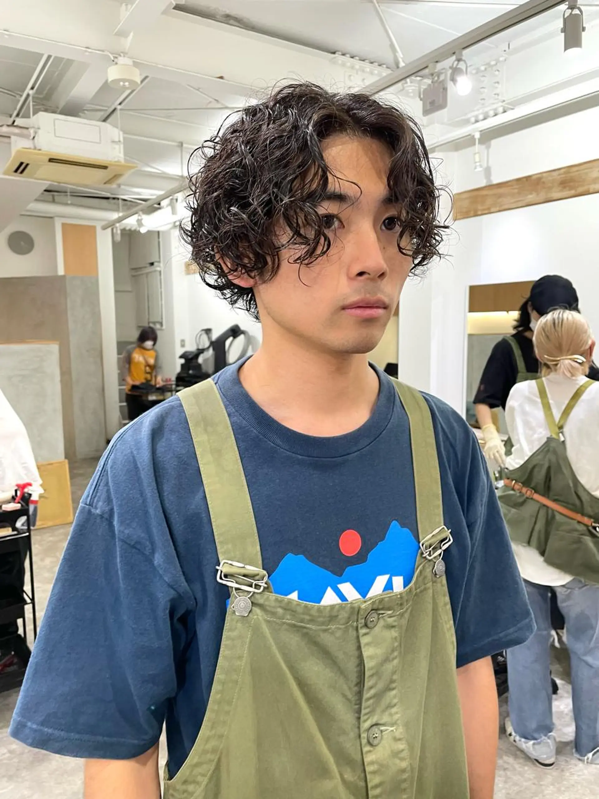 ショート パーマ メンズ メンズパーマ 伸ばしかけ カット パーマ トリートメント パーマ/透明感カラー /ボブ/吉田一生のヘアスタイル