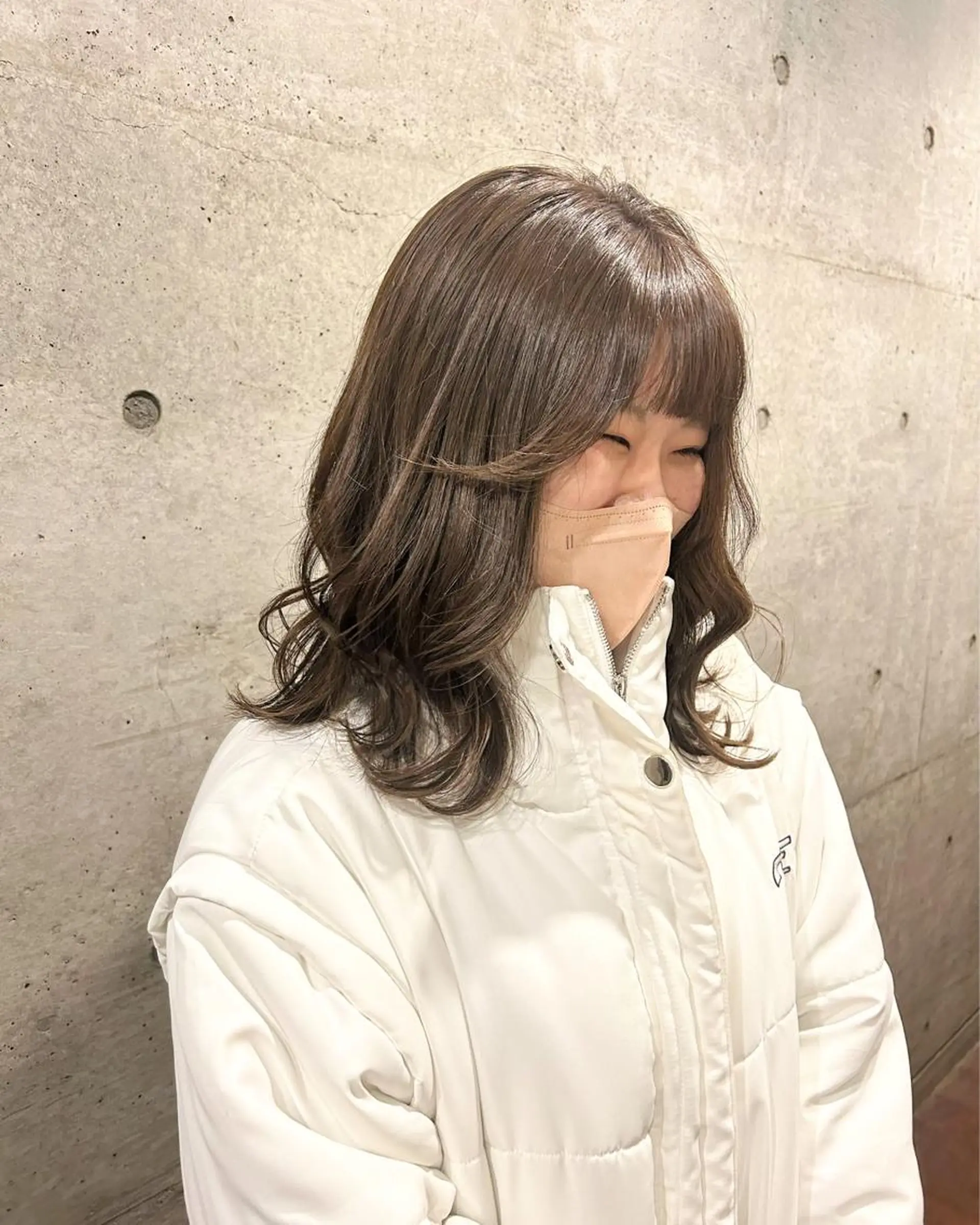 セミロング カラー カット ヘアカラー トリートメント 後藤紗英/髪質改善 /オリーブベージュのヘアスタイル