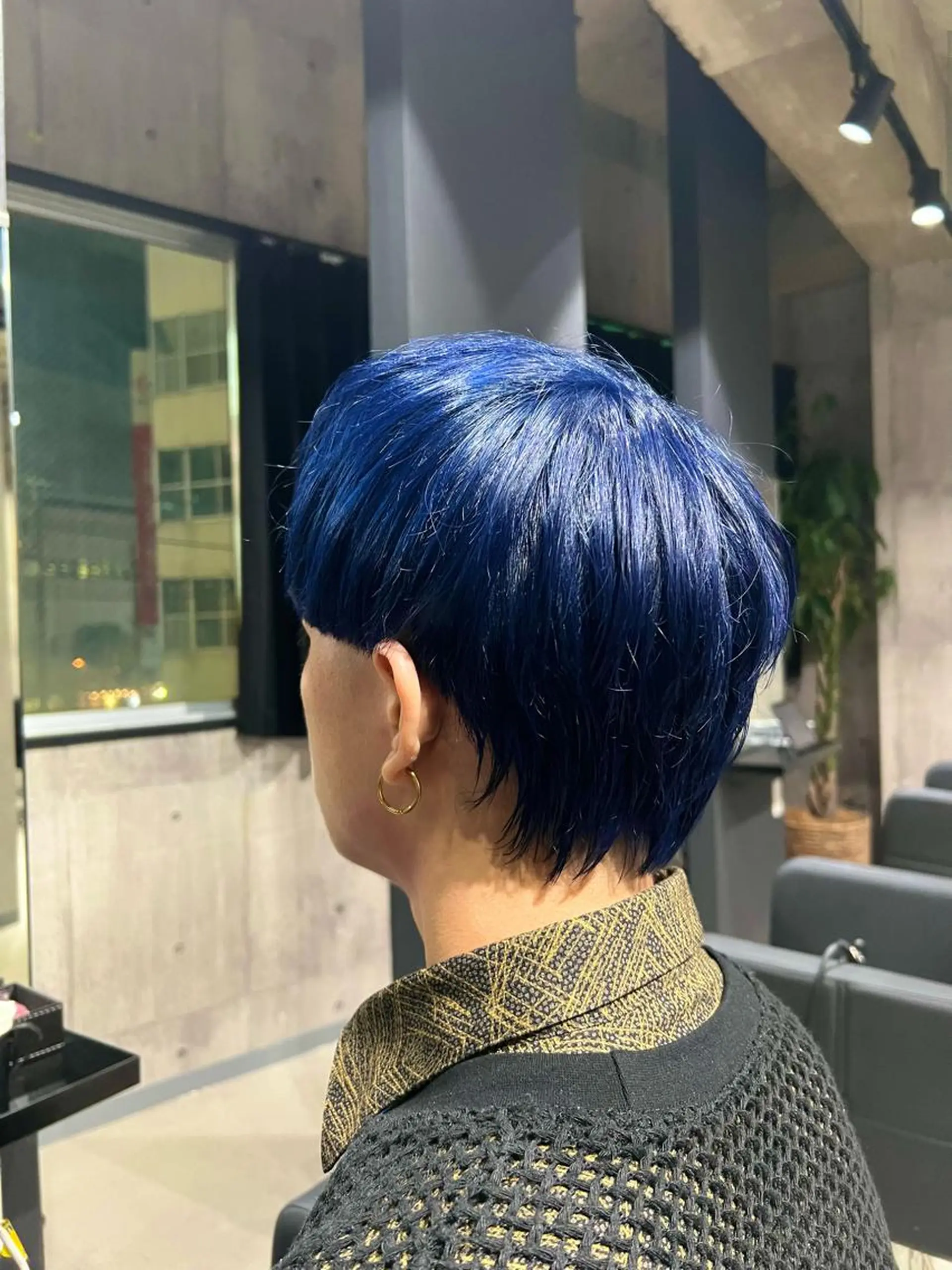 ショート カラー ヘアアレンジ メンズ ブルーカラー ネイビーカラー 髪質改善_WHITE RYUSUKEのヘアスタイル