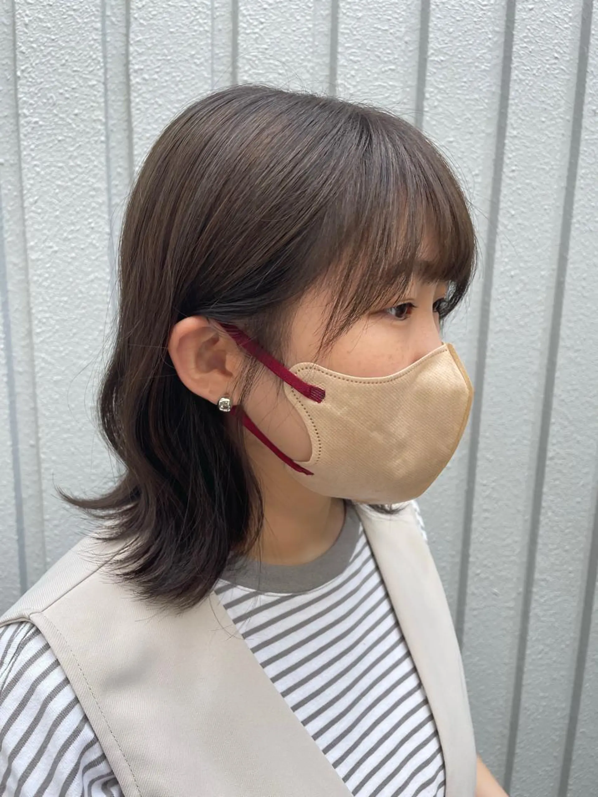 ミディアム カラー アッシュ アッシュグレー アッシュグレージュ 透明感カラー グレージュ TIECHEL所属・韓国ナチュラル・ ベージュ/落合夏希のヘアスタイル