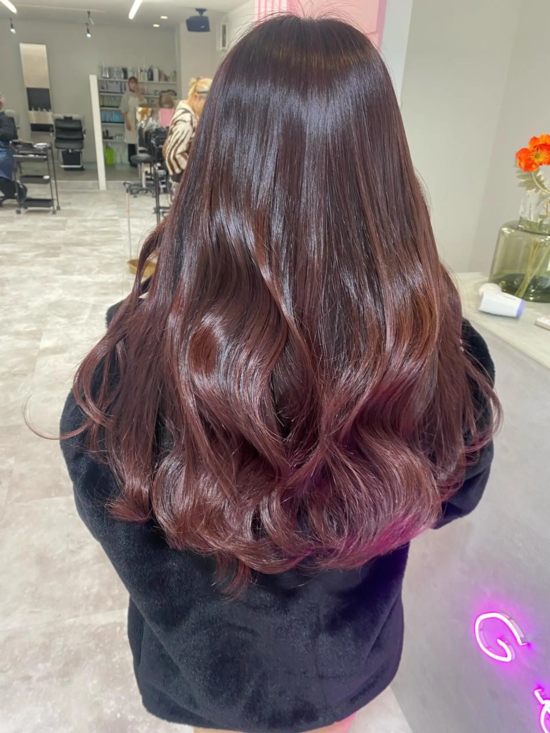 ロング カット ヘアカラー トリートメント 髪質改善韓国レイヤー SHIORI🦋のヘアスタイル