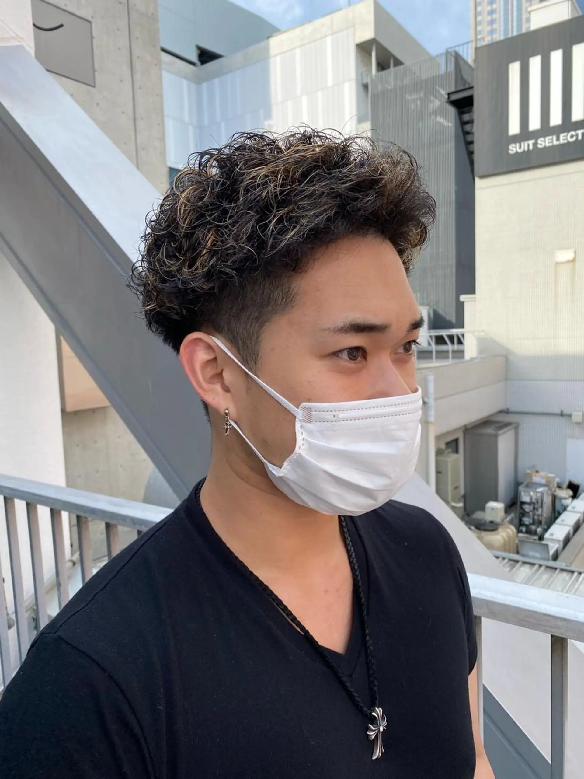 パーマ メンズ メンズメッシュ メンズパーマ カット パーマ ヘアセット 心斎橋本町メンズ 美容師ユースケのヘアスタイル