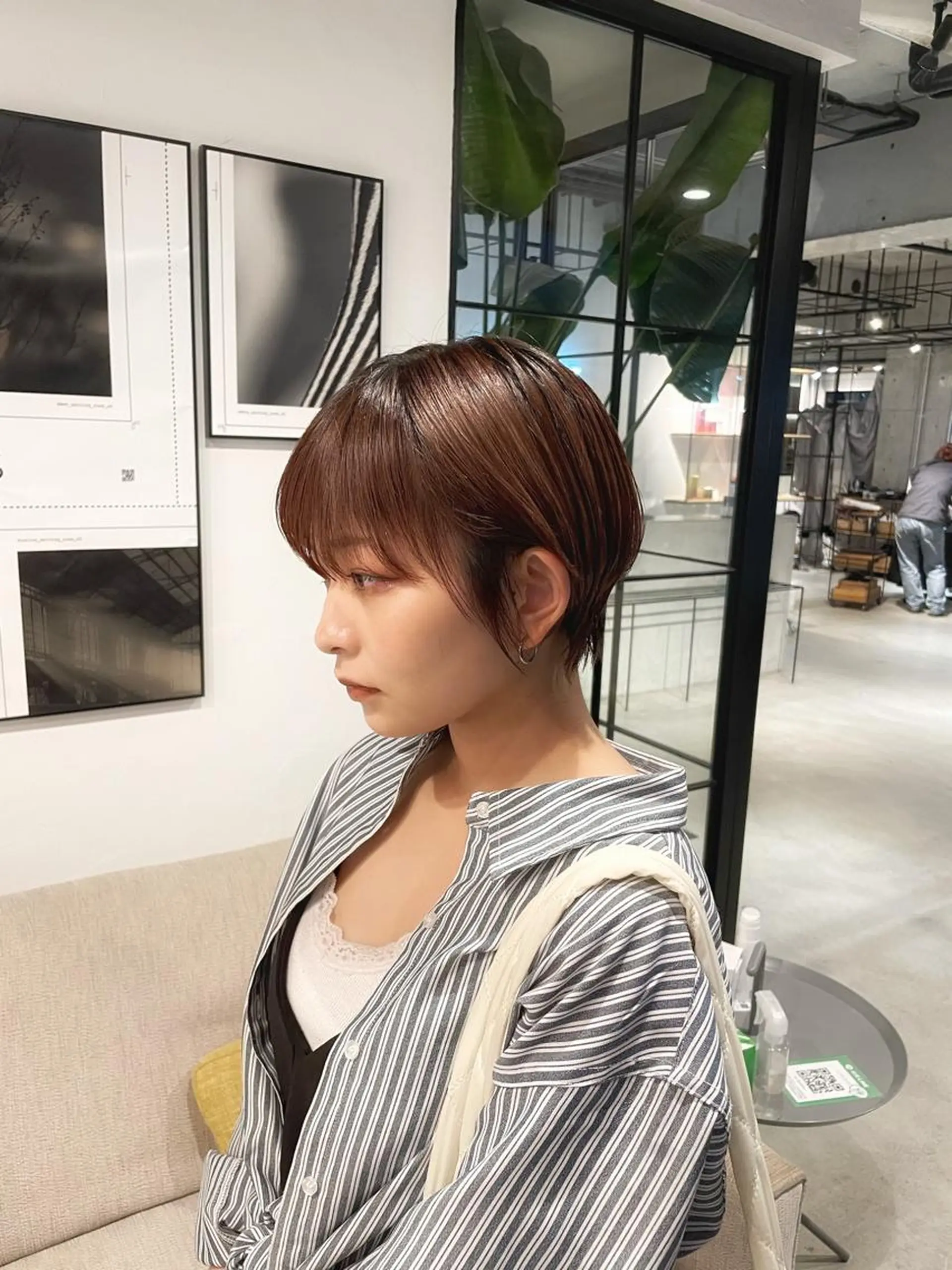 ショート ショートヘア ベージュカラー/新潟 オリーブ/落合優吾のヘアスタイル