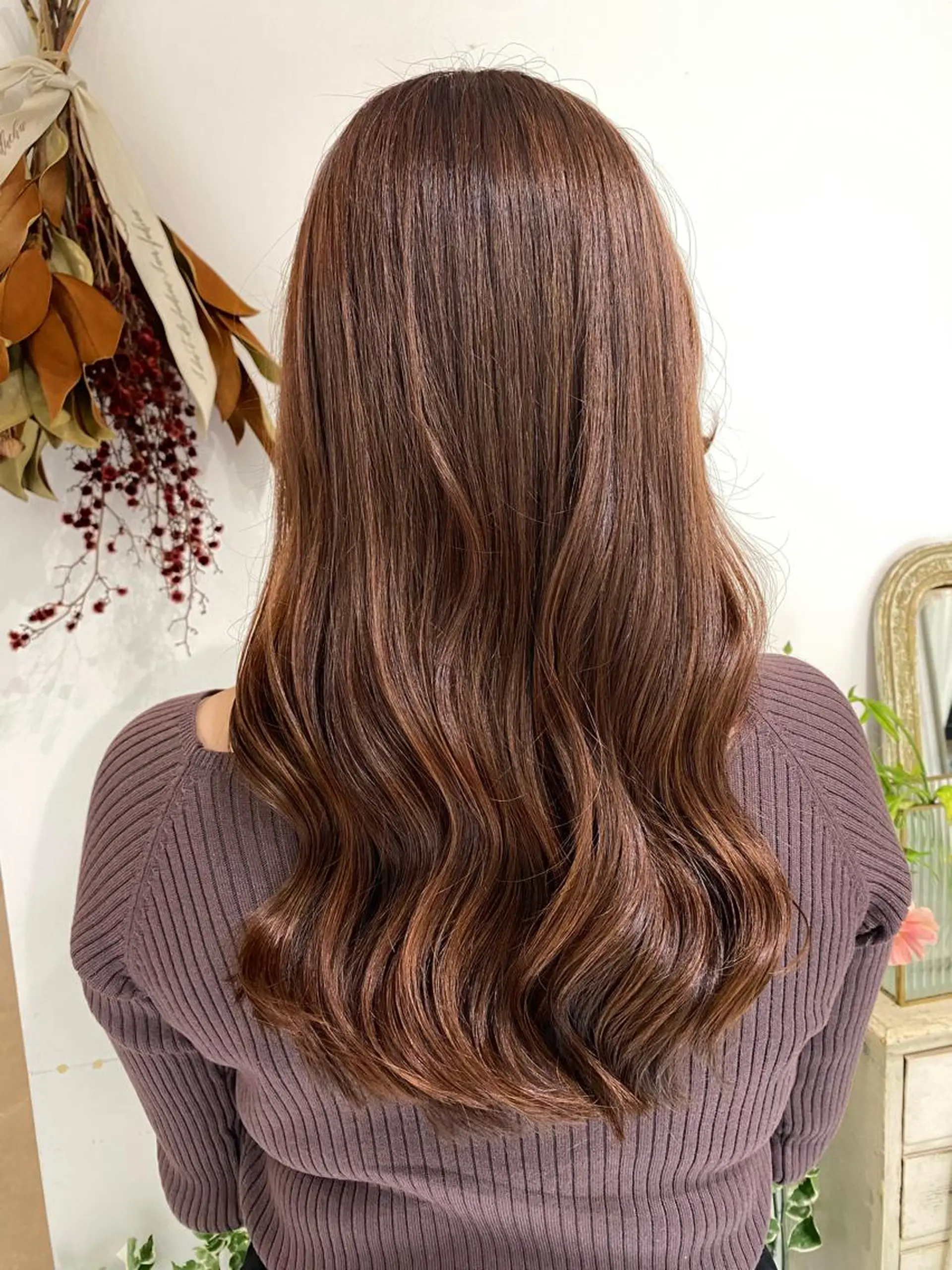 ロング カラー ブラウンカラー ピンクカラー ピンクブラウン カット ヘアカラー ducha所属・DUCHA Tomida naoのヘアスタイル
