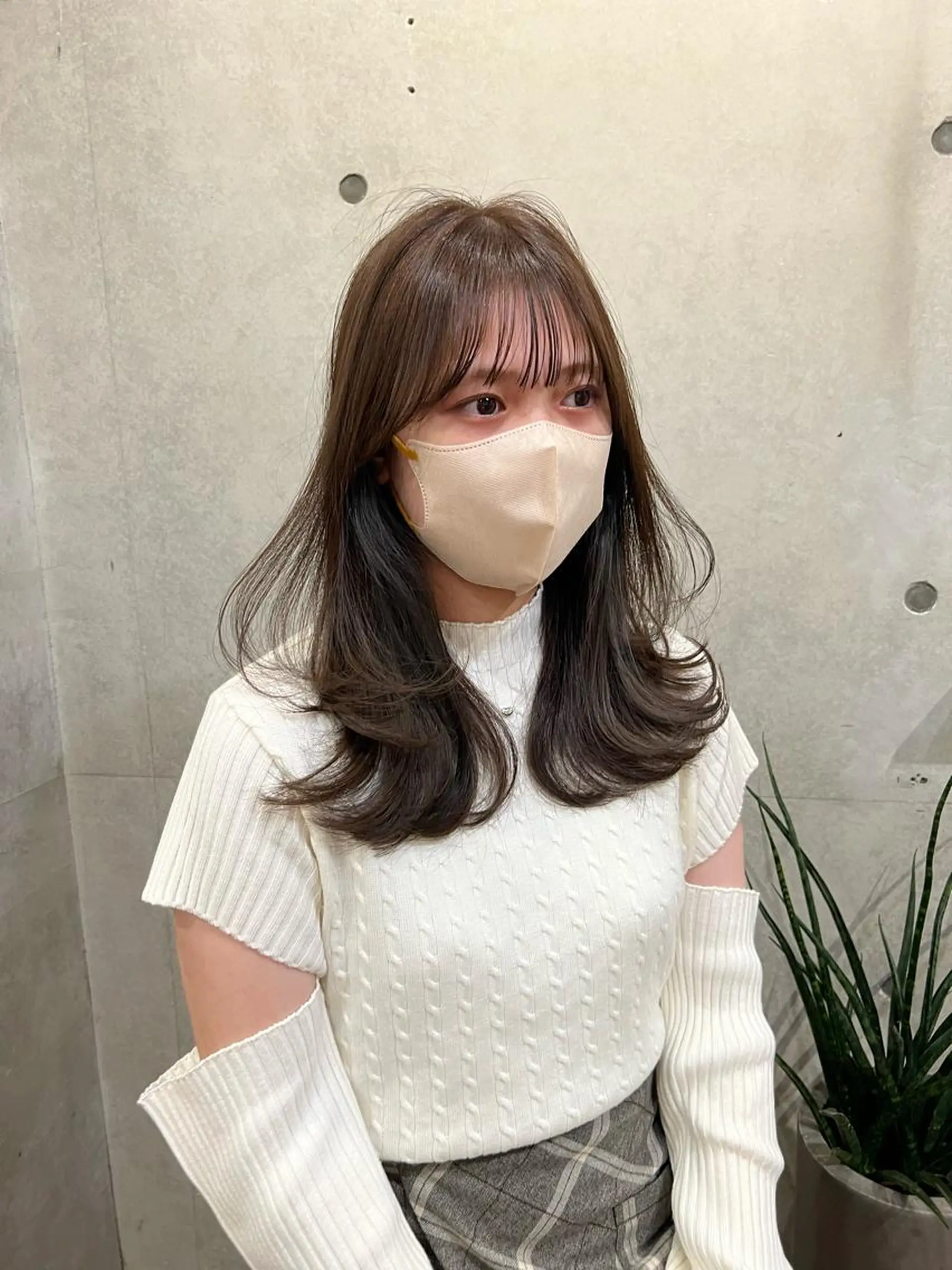 ロング 顔周りカット 小顔カット 長尾 理子のヘアスタイル