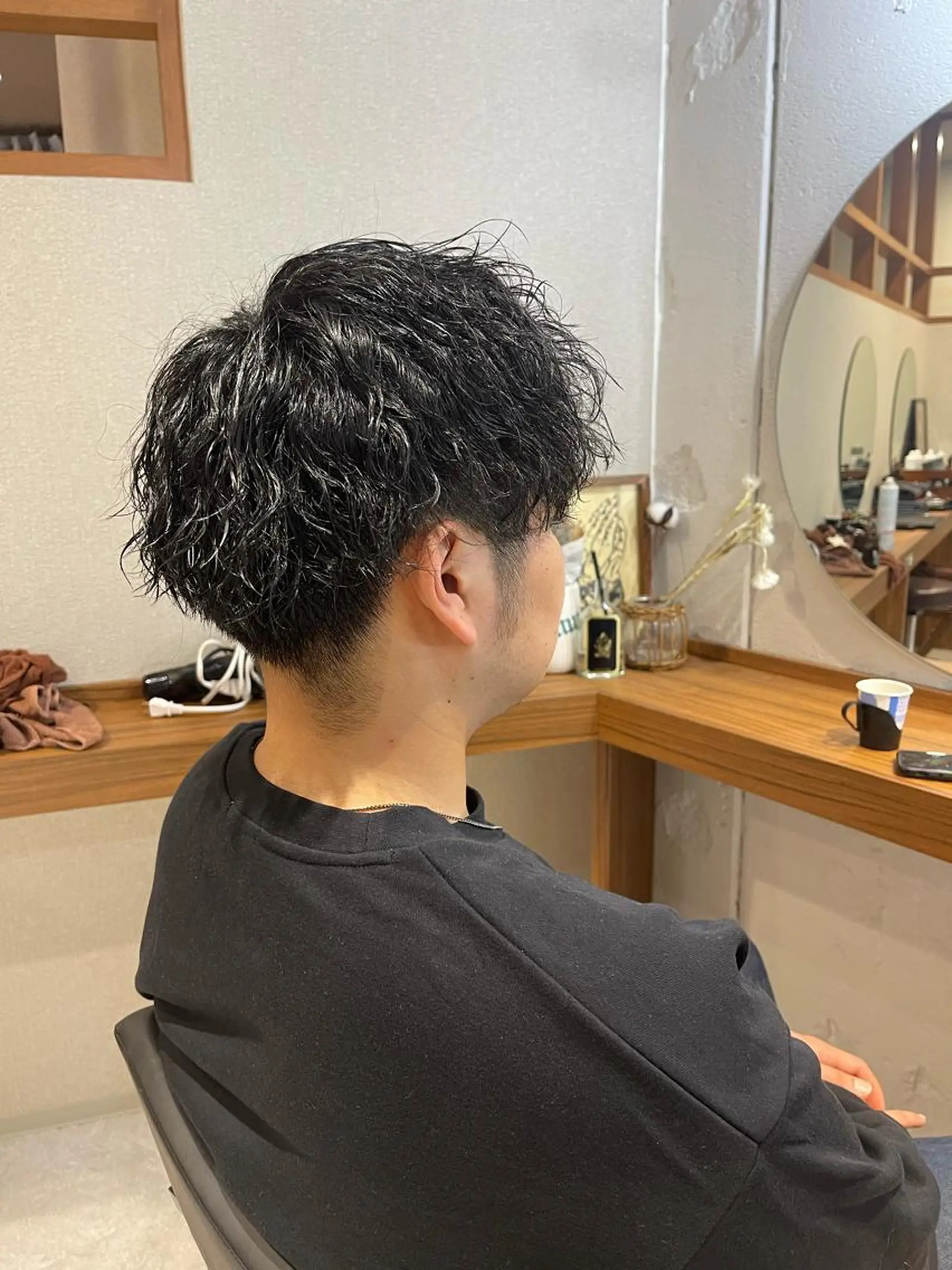 パーマ メンズ カット パーマ 店長　MANAMI ／ブリーチ／骨格ボブのヘアスタイル