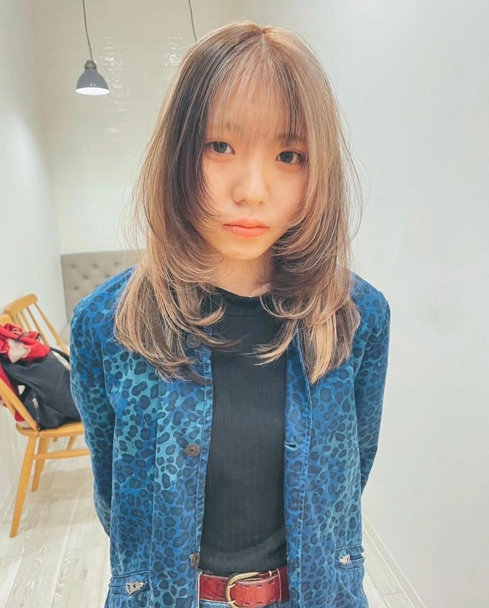 ミディアム カット ヘアカラー トリートメント 艶カラー🤍新潟/ 小新/マオのヘアスタイル