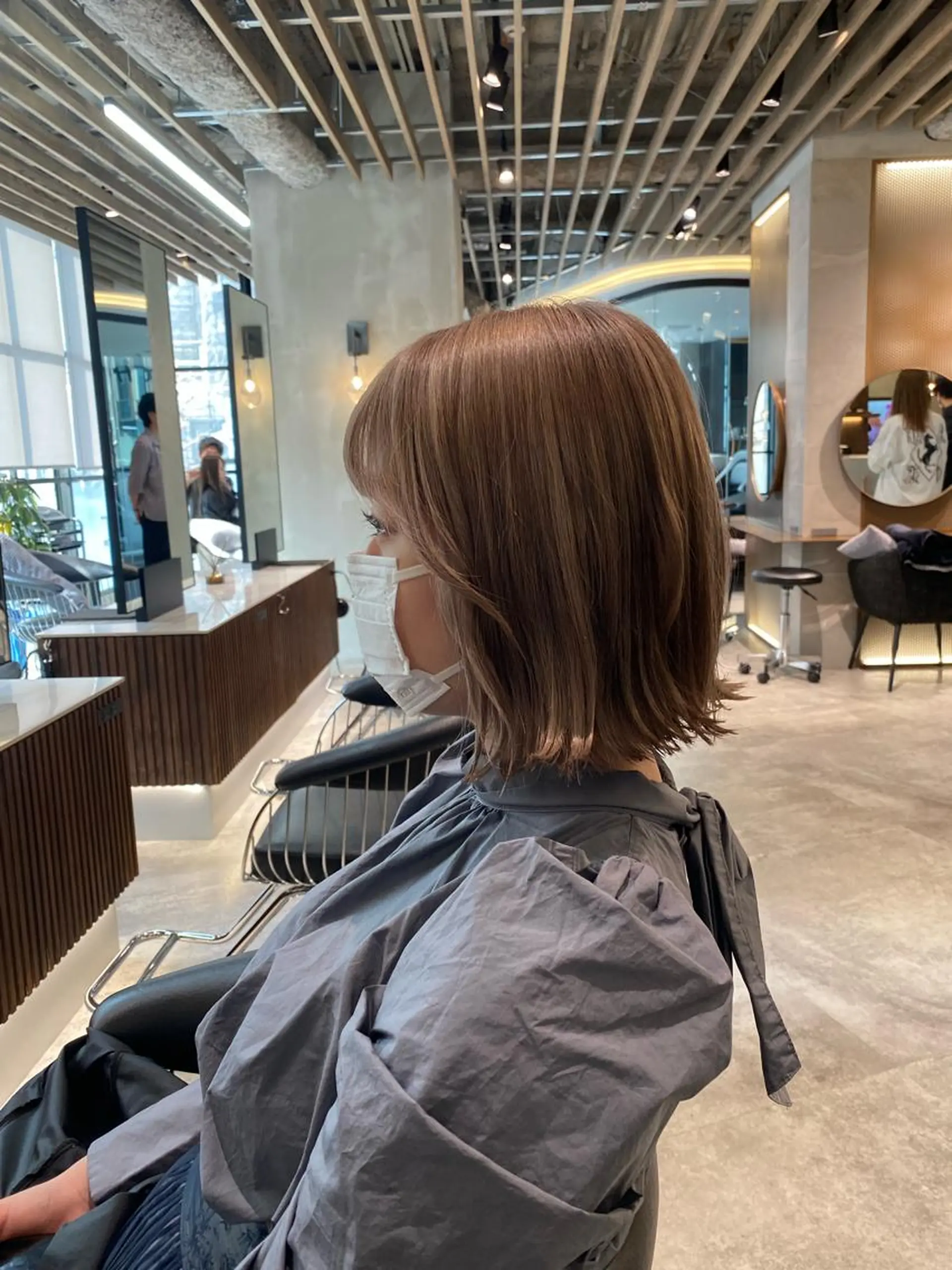 ミディアム ボブ くびれヘア カット ヘアカラー tocca筑紫口店所属・木代成 陽太のヘアスタイル