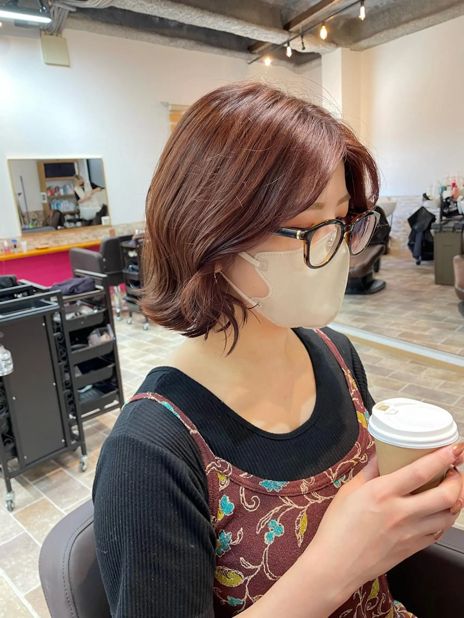 ミディアム カラー ブラウンカラー カット ヘアカラー トリートメント STAR RIVER所属・YUI/ ブリーチカラー🌷のヘアスタイル