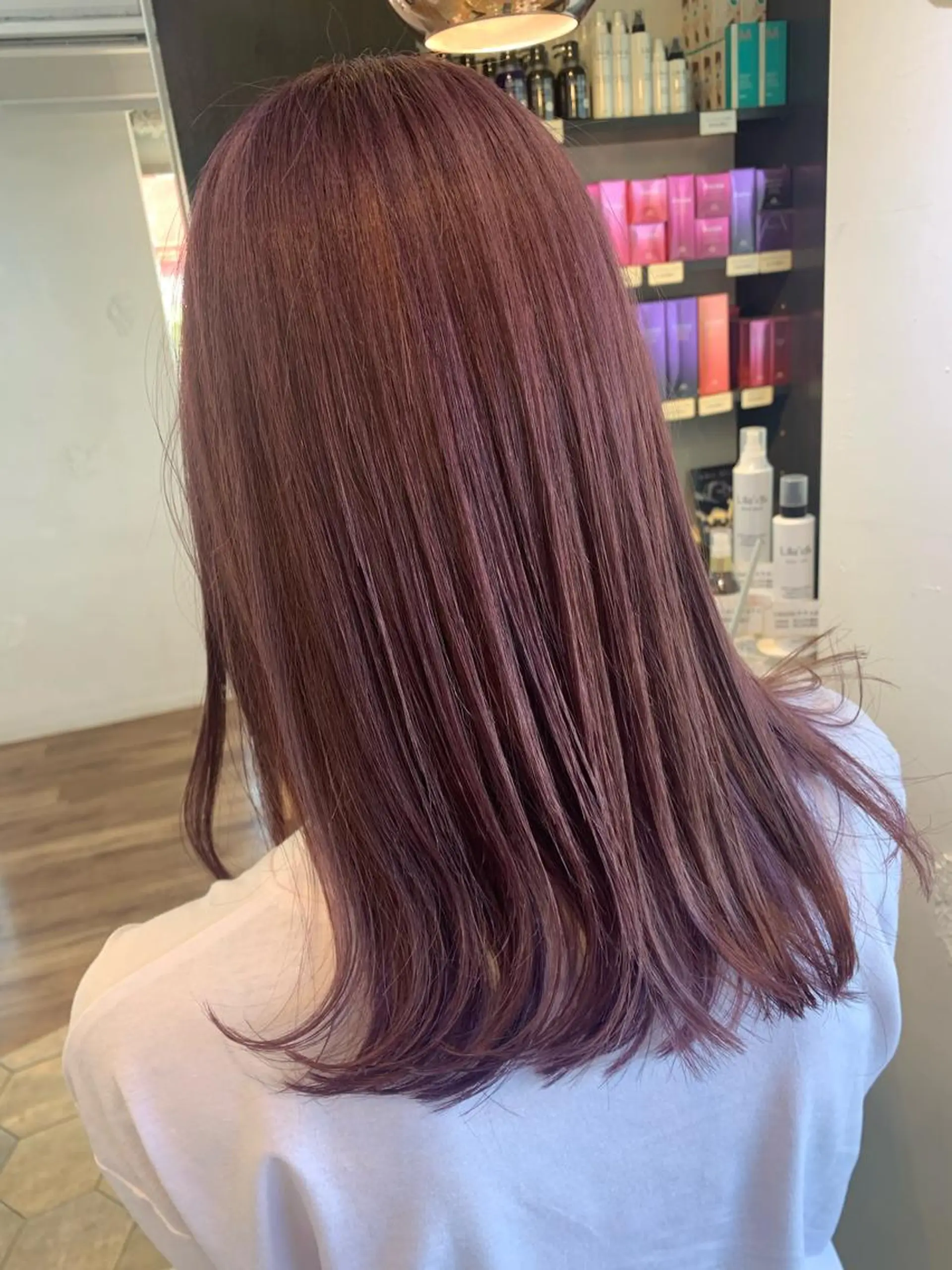 ロング カラー ブリーチ ダブルカラー ピンクカラー カット ヘアカラー トリートメント 藤間 帆乃夏（とうまほのかのヘアスタイル